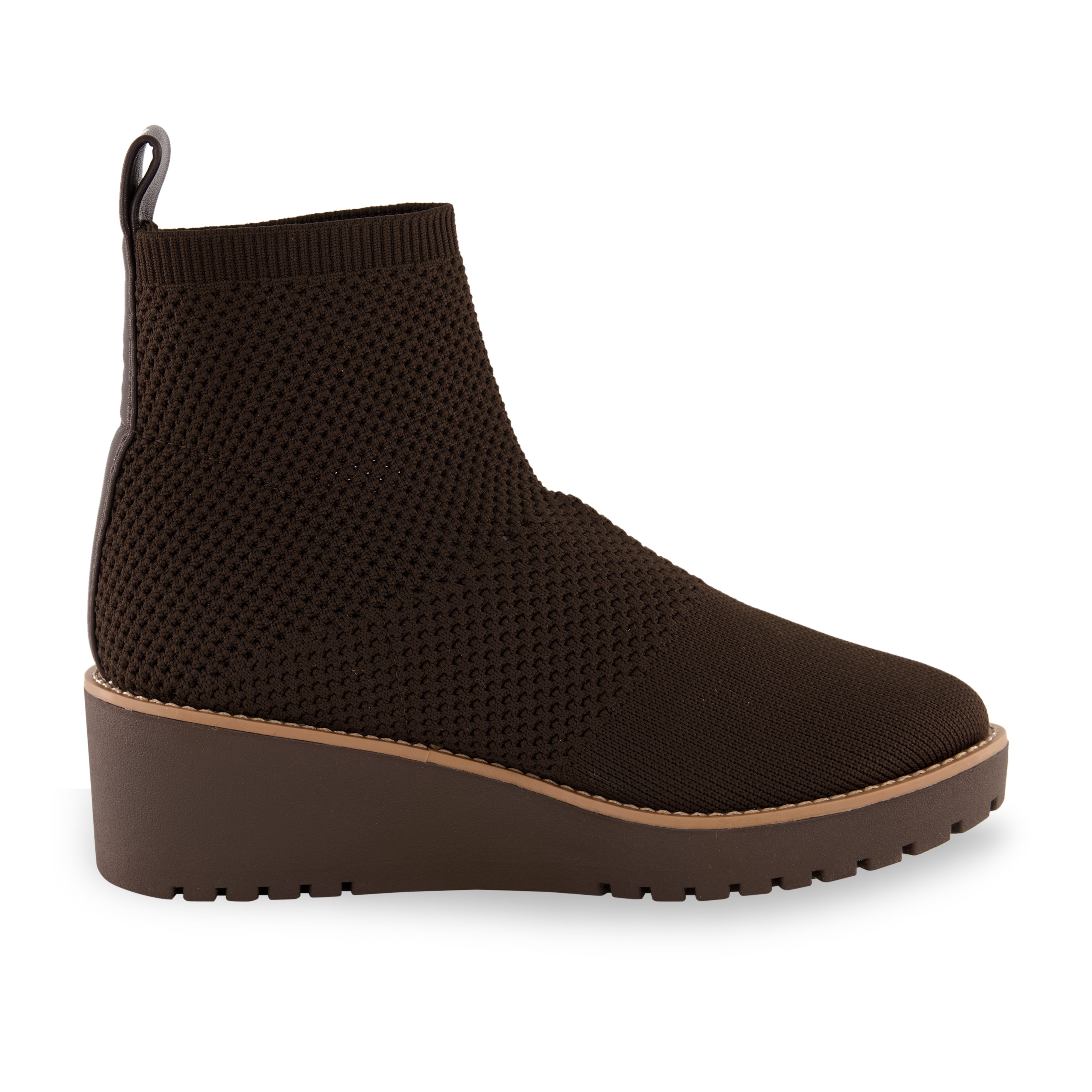 Iggy Knit Wedge Bootie Chocolate