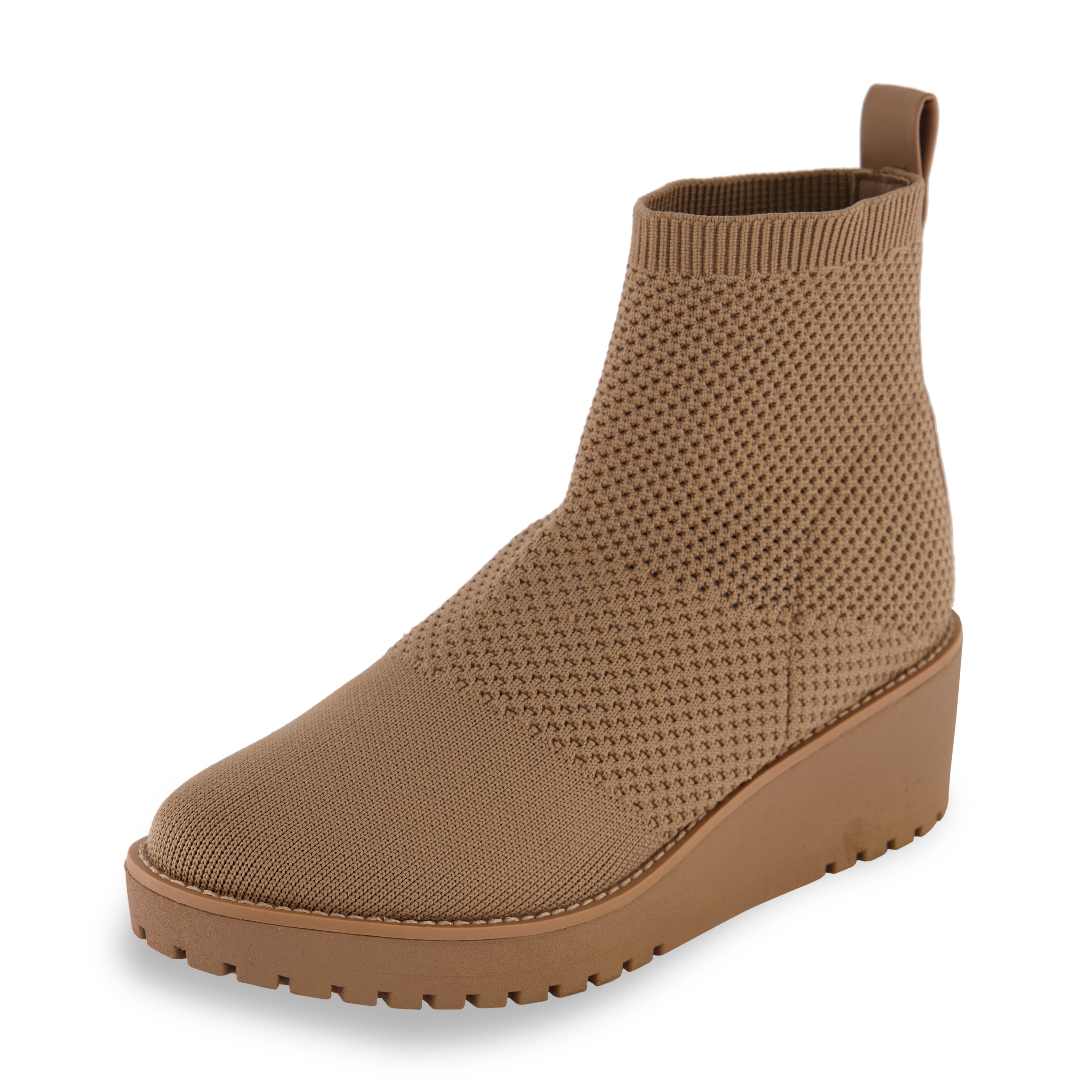 Iggy Knit Wedge Bootie Taupe