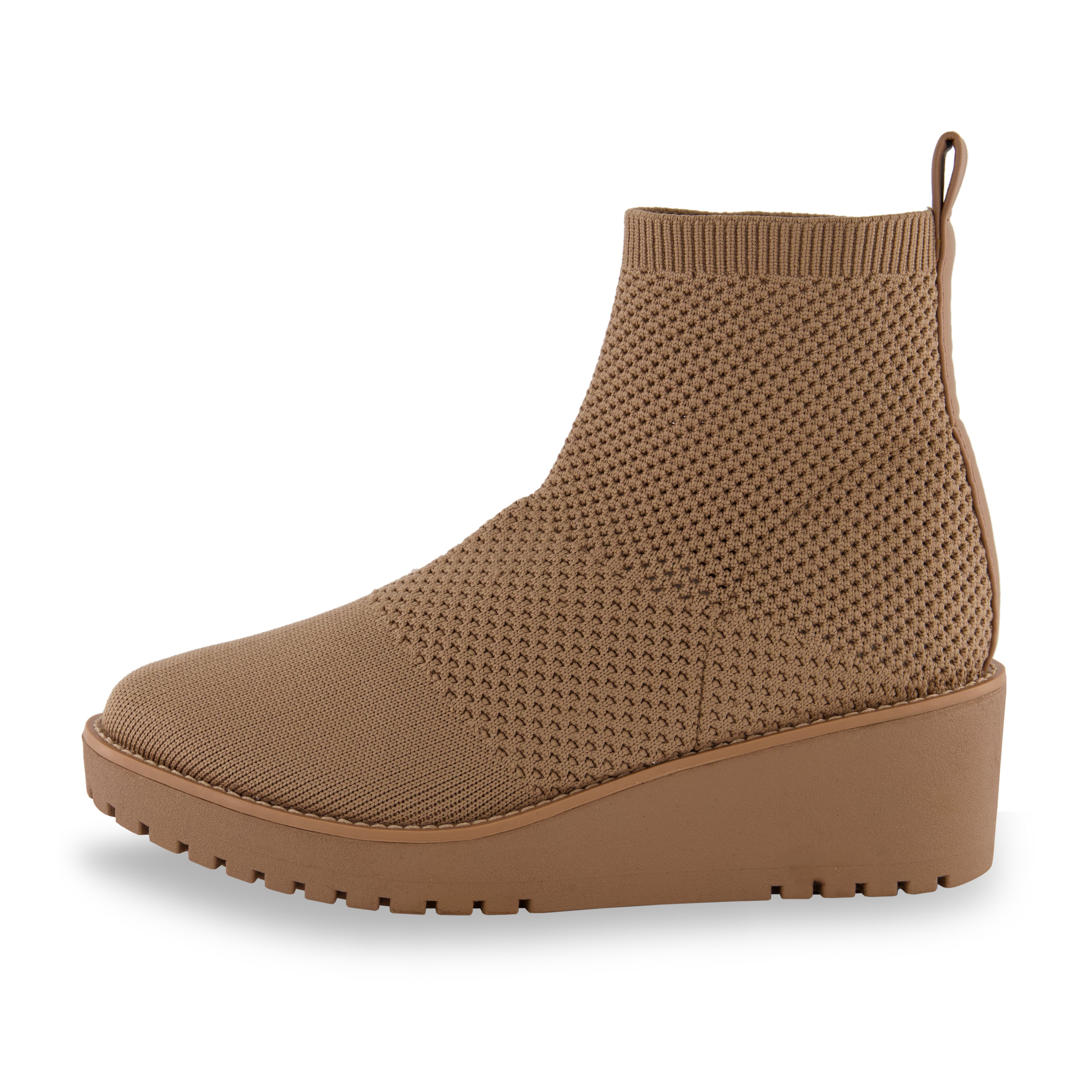Iggy Knit Wedge Bootie Taupe