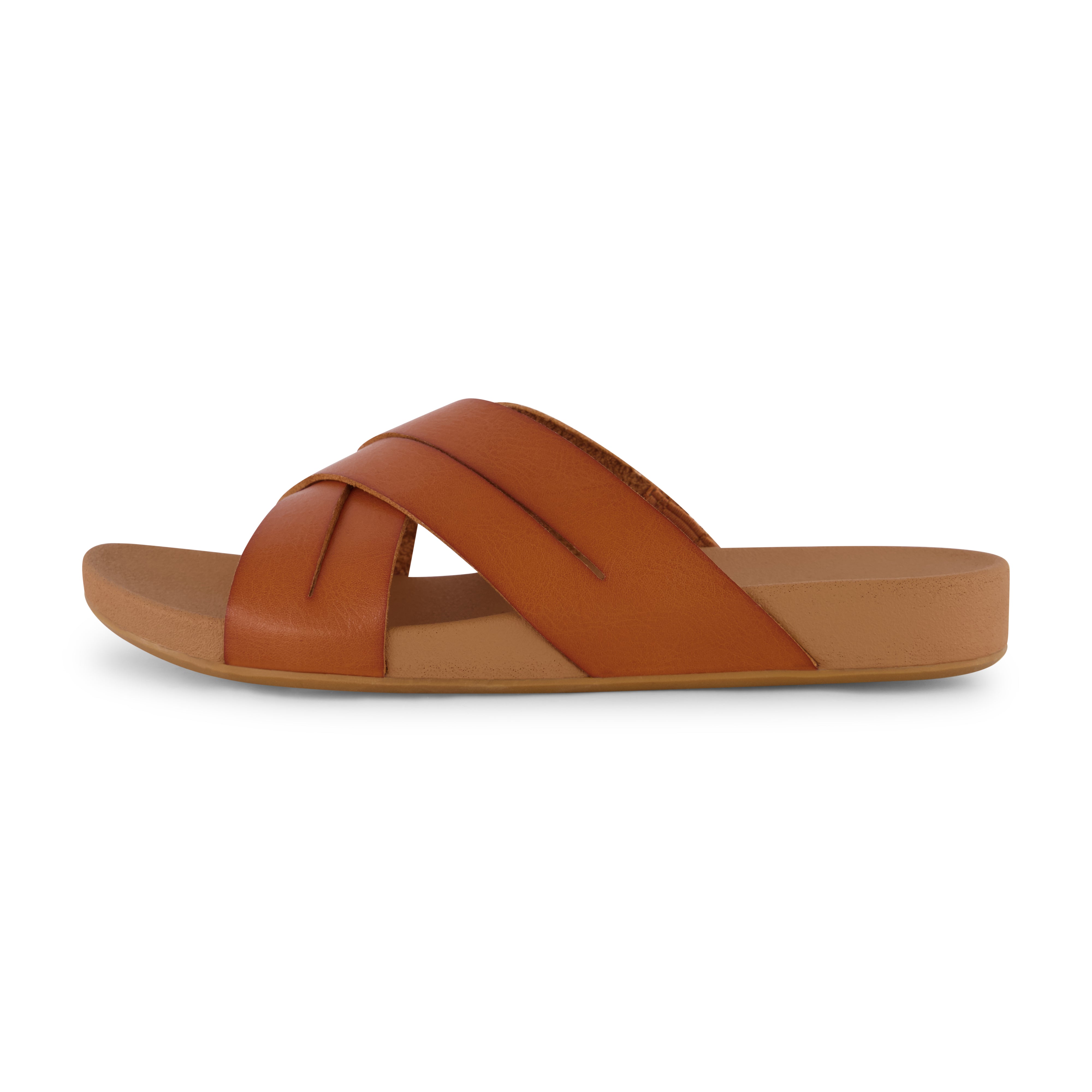 Jackie Cross Band Footbed Sandal Tan