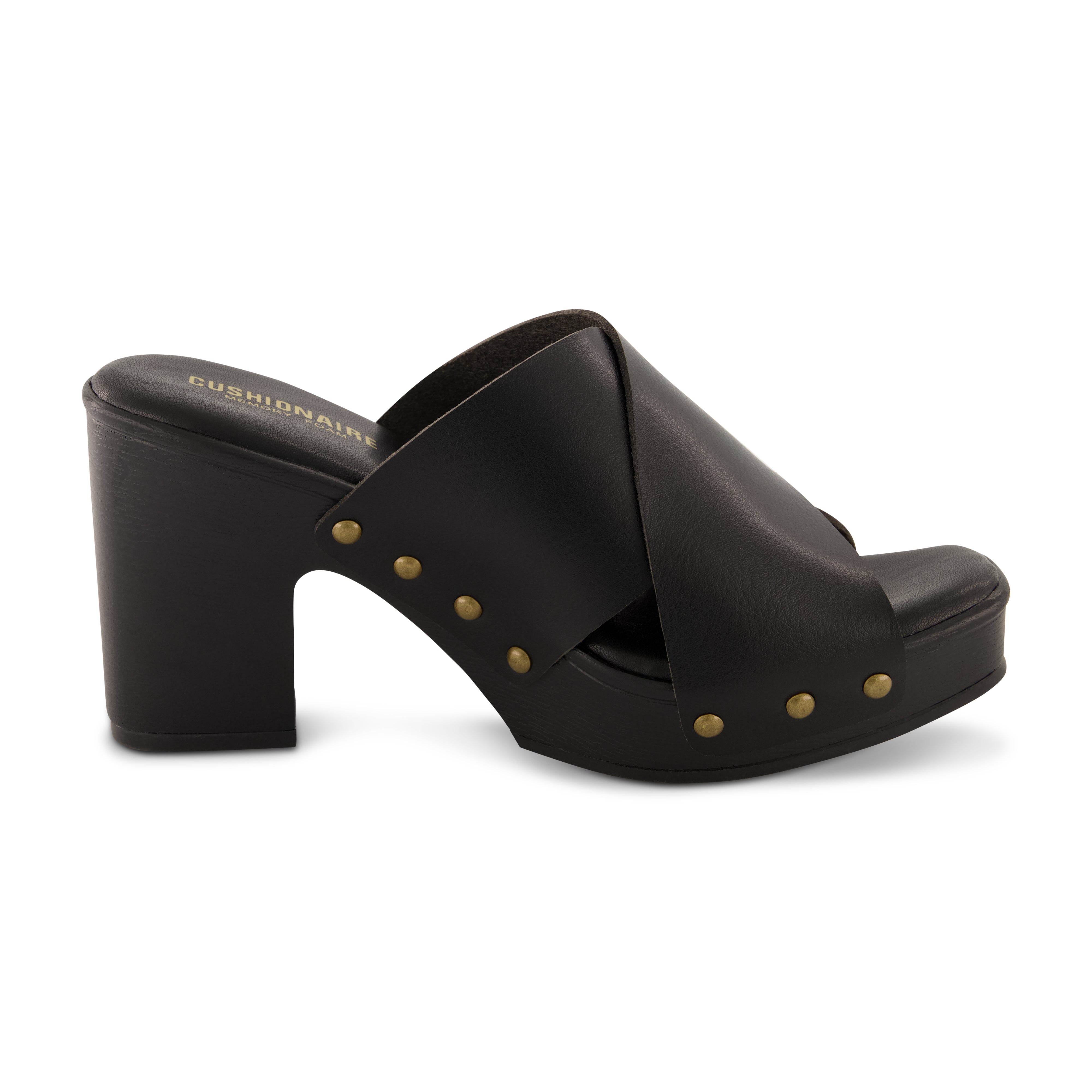 Kamari Studded Cross Band Clog Black