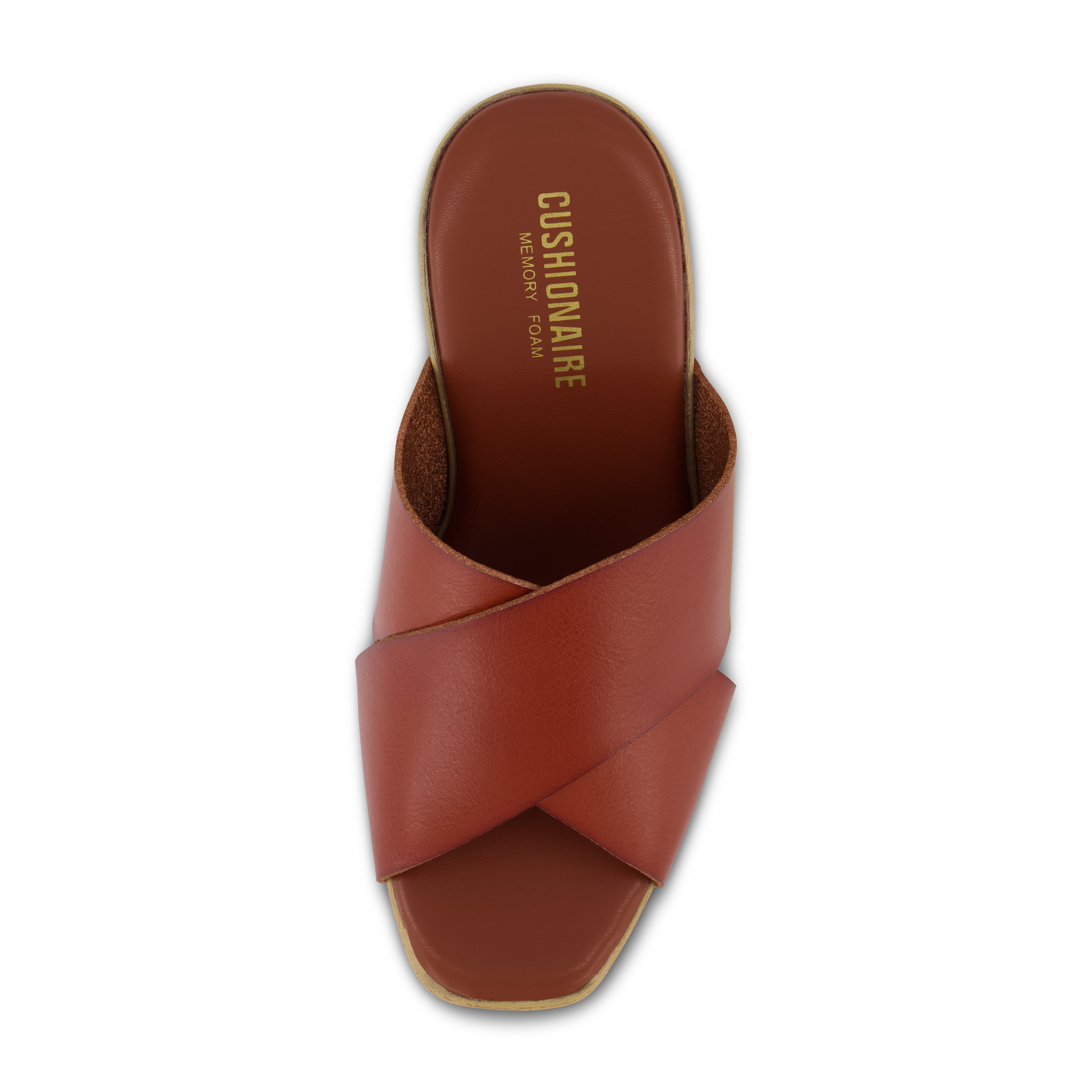 Kamari Studded Cross Band Clog Cognac