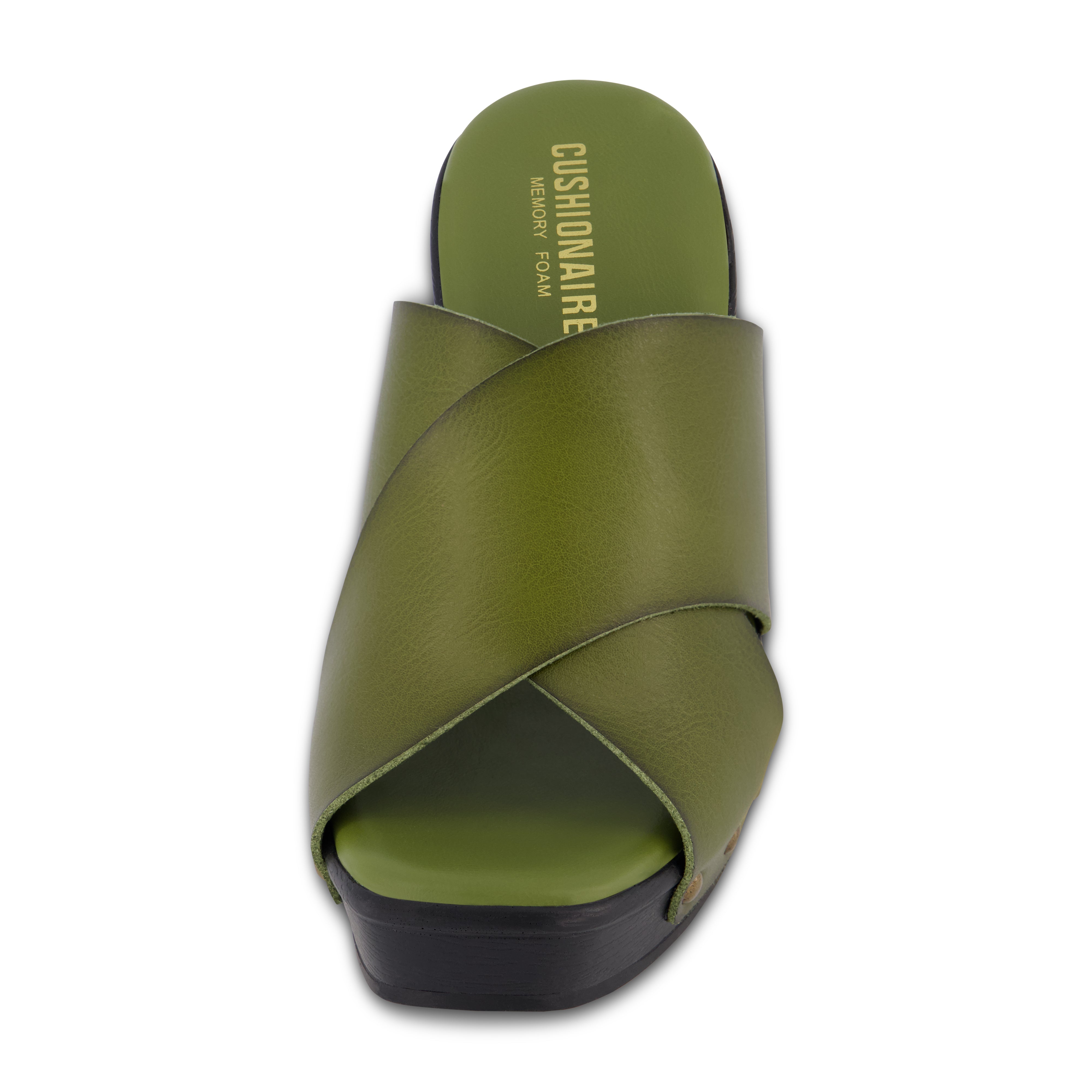 Kamari Studded Cross Band Clog Olive