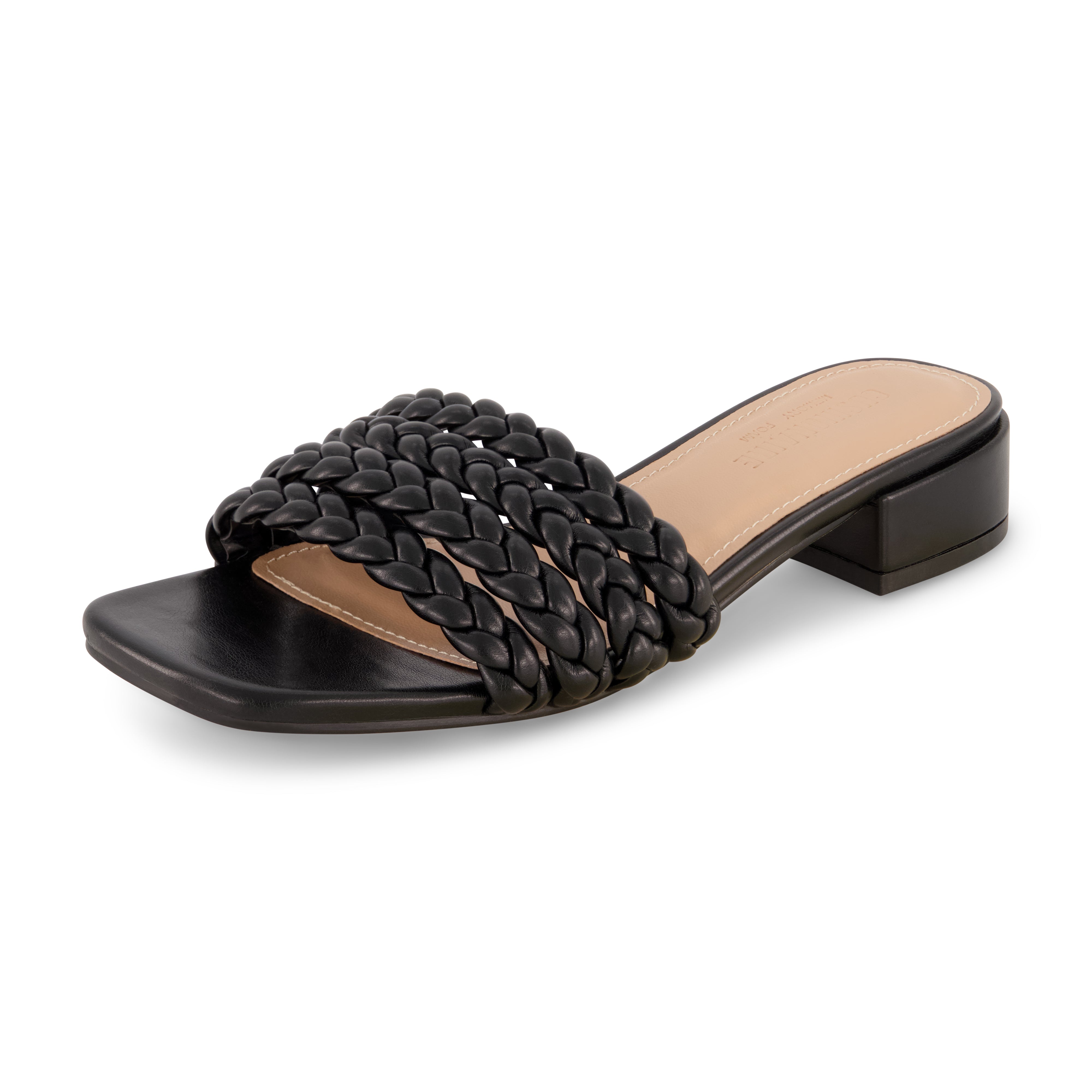 Neary Braided Block Heel Sandal Black
