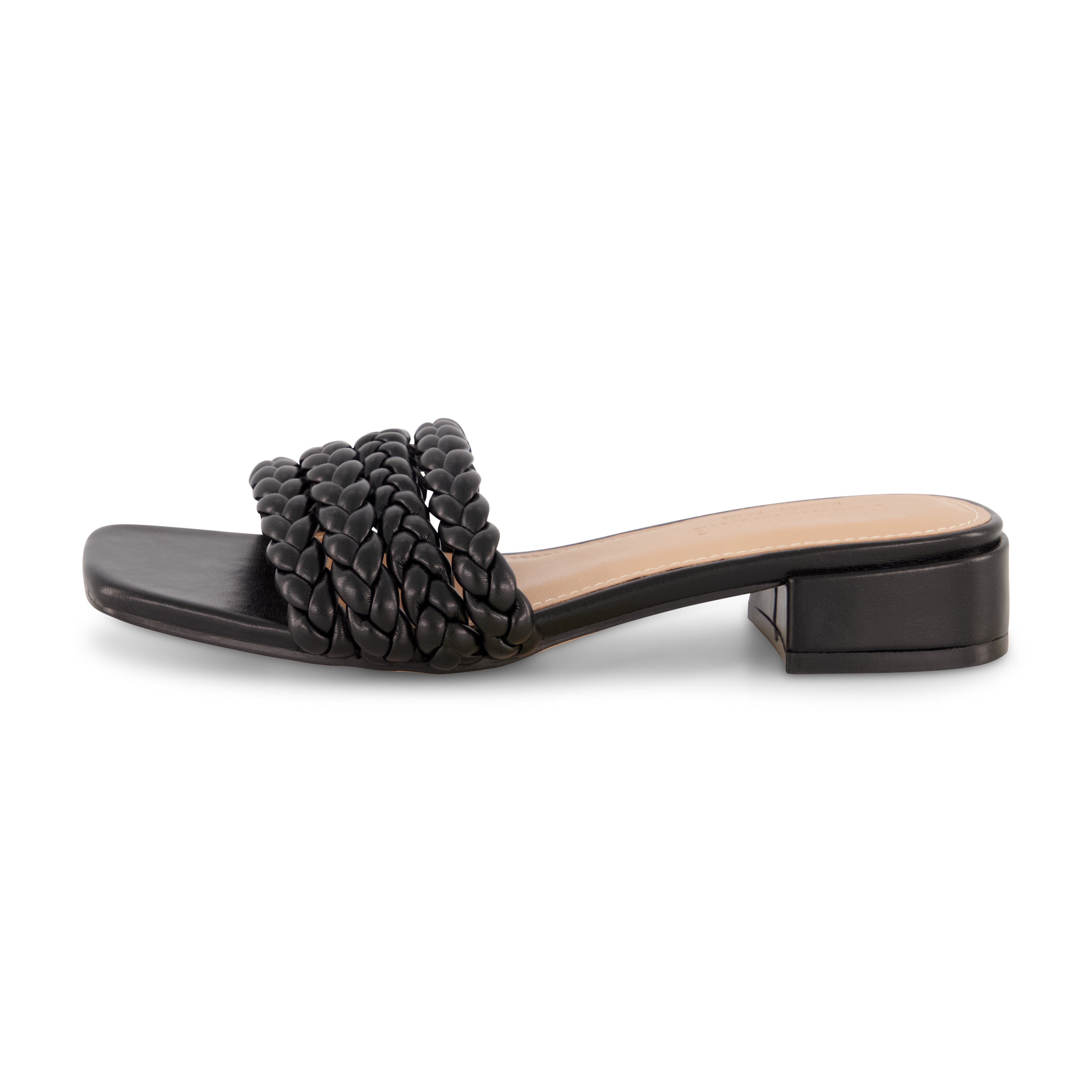 Neary Braided Block Heel Sandal Black