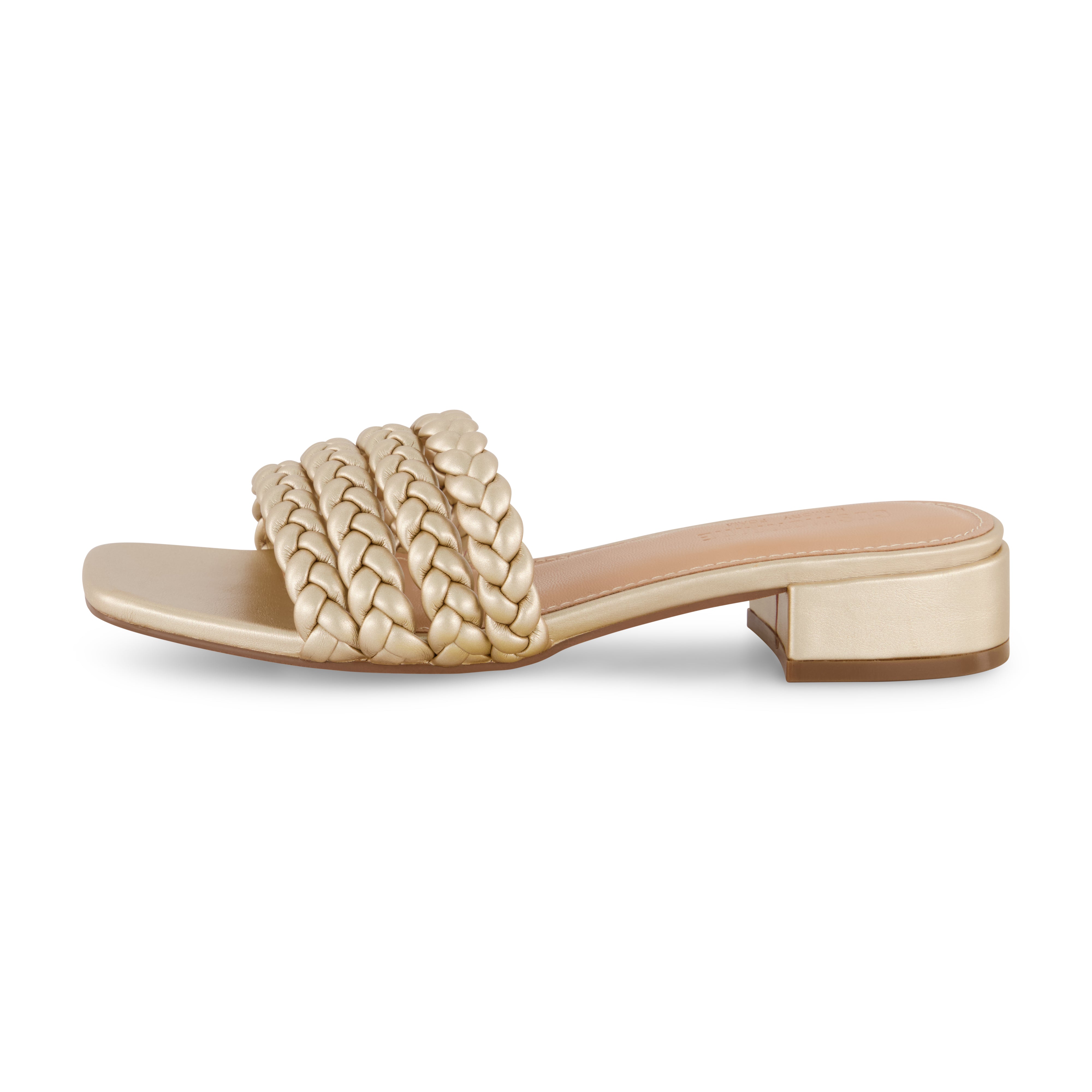 Neary Braided Block Heel Sandal Champagne