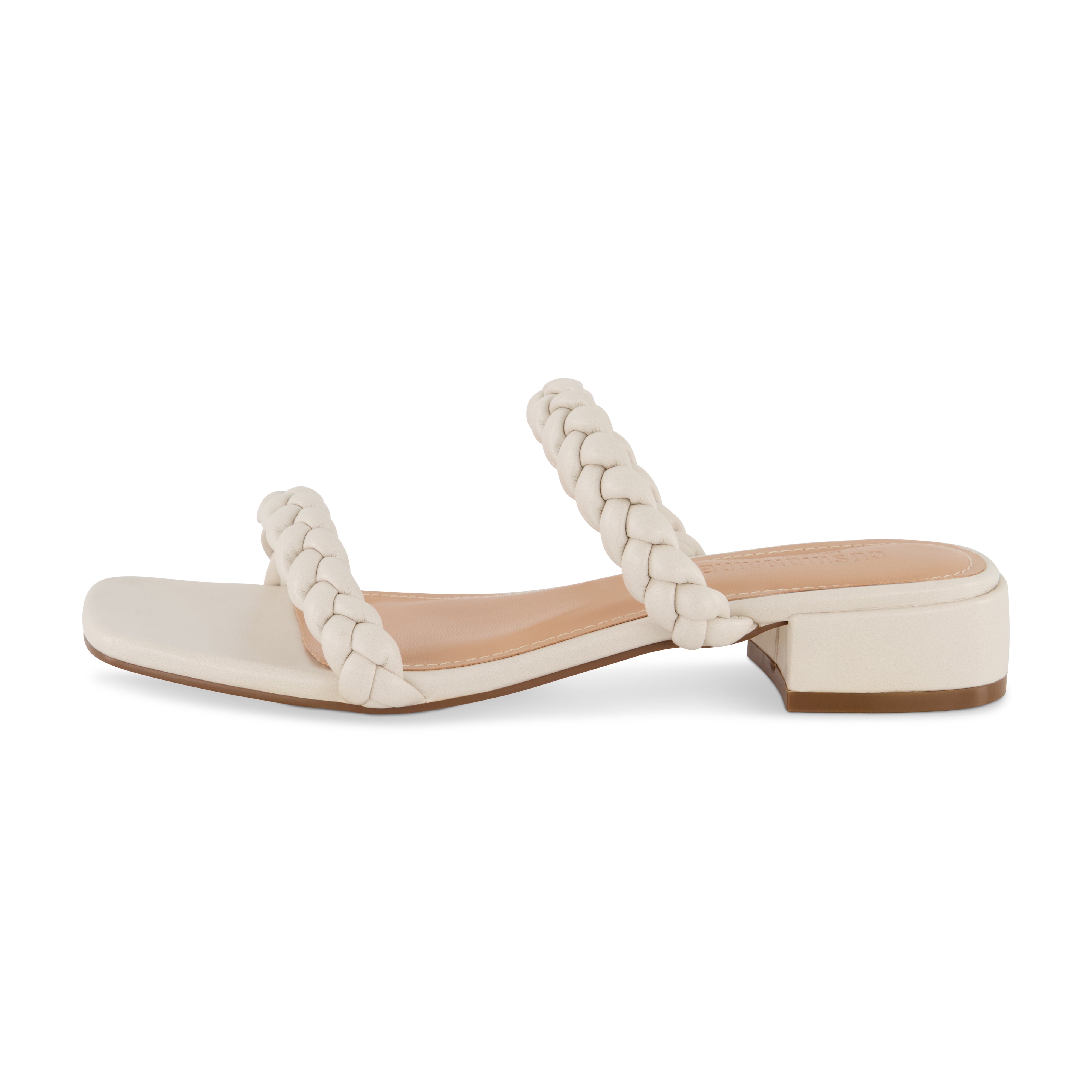 Neptune Braided Two Band Block Heel Sandal Ivory