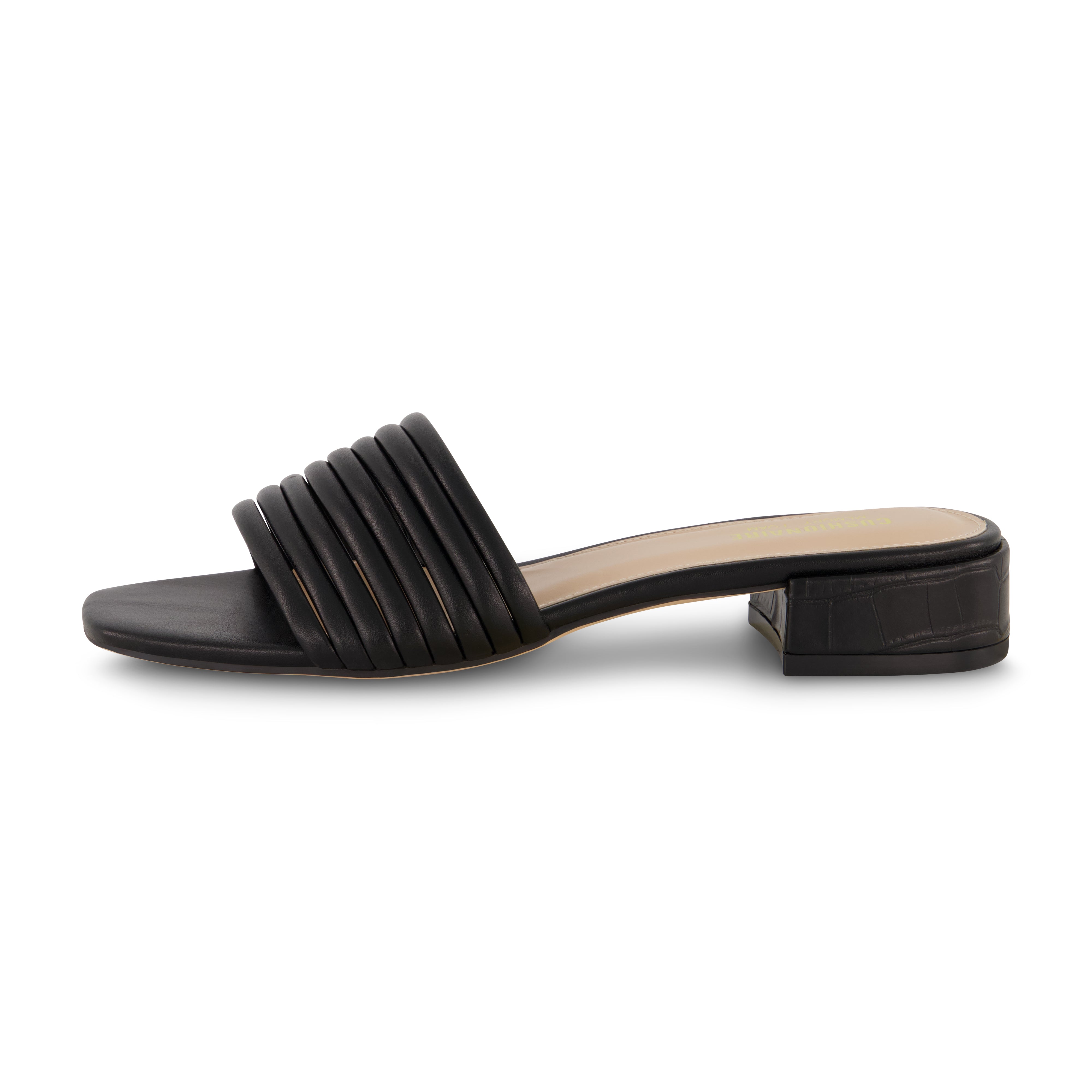 Nino Strappy Block Heeled Sandal Black