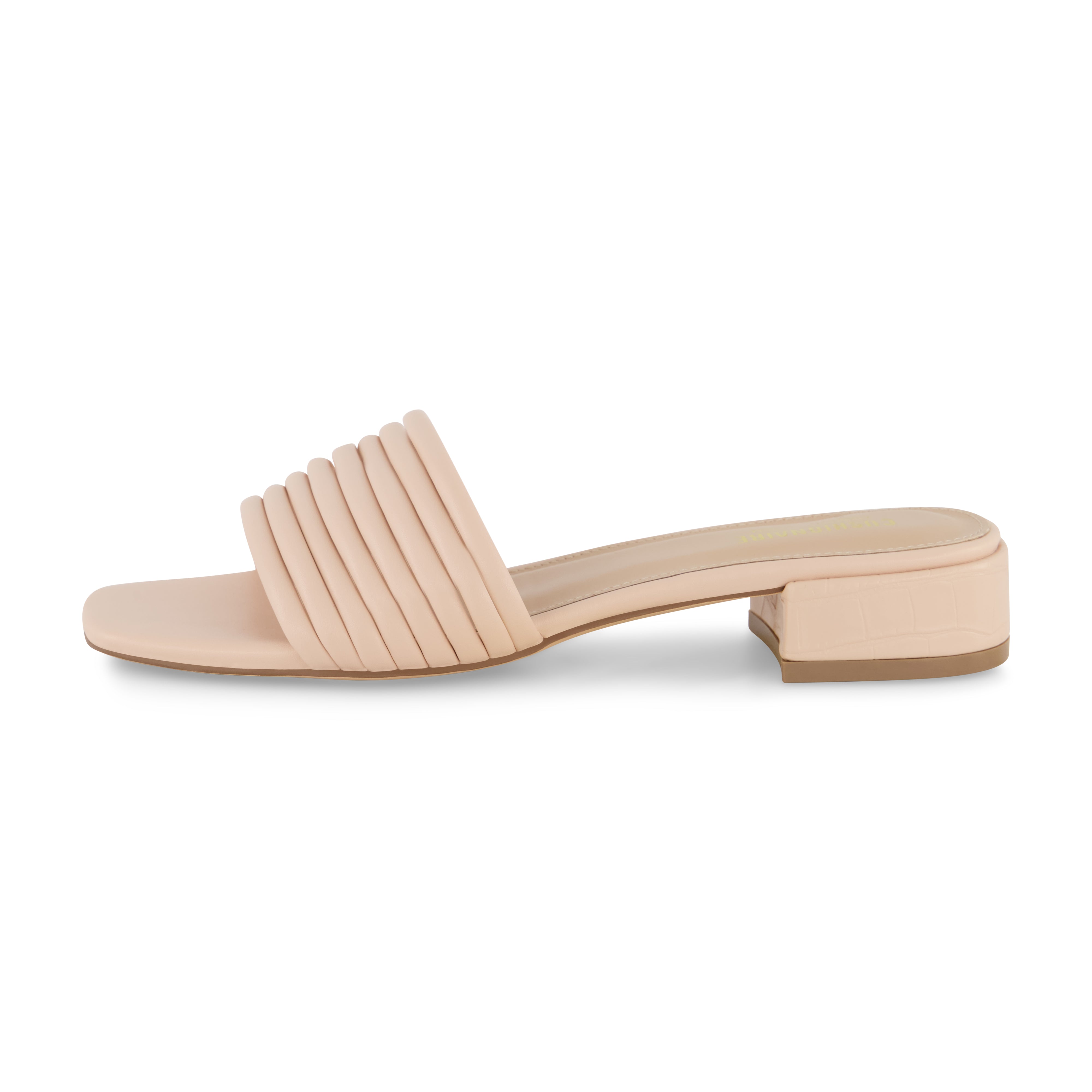 Nino Strappy Block Heeled Sandal Nude