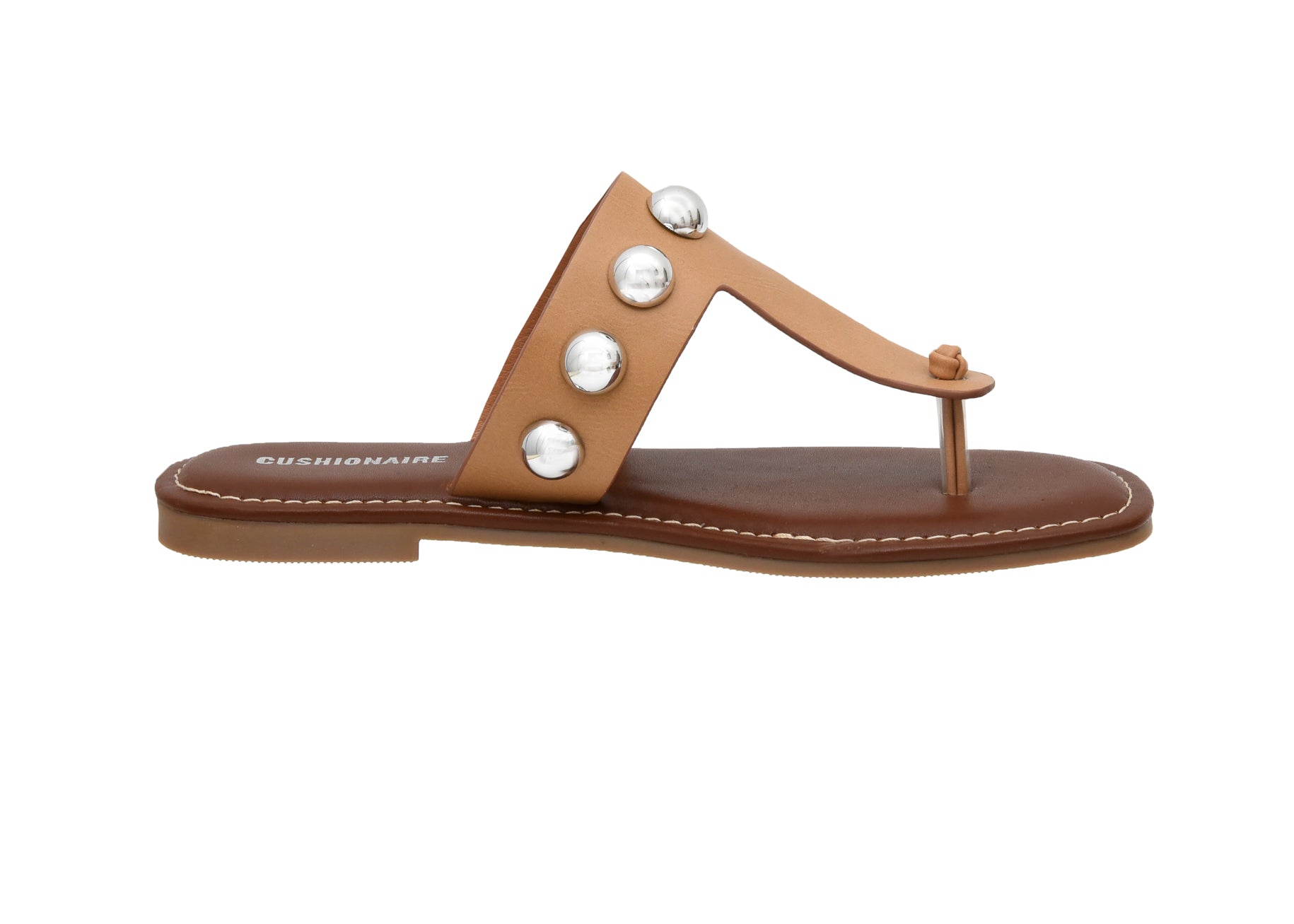 Cindy Studded Thong Sandal Tan