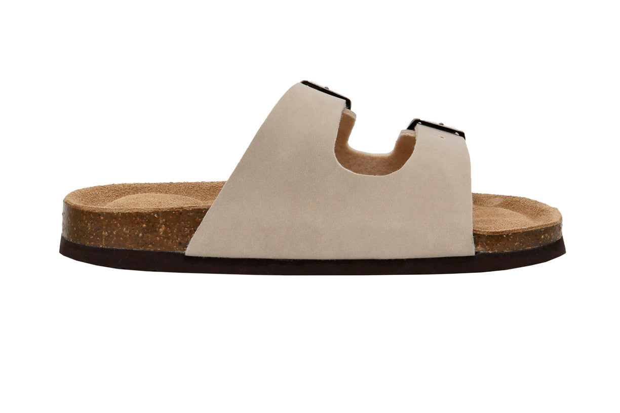 Lane Jr Cork Footbed Sandal Stone Nubuck