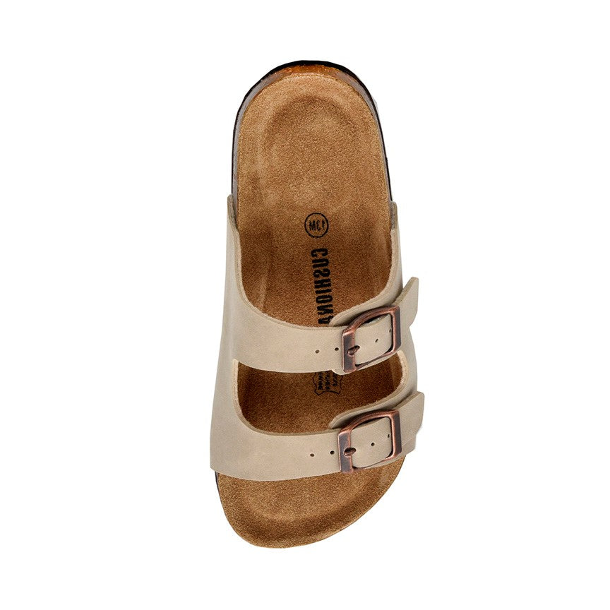 Lane Jr Cork Footbed Sandal Stone Nubuck