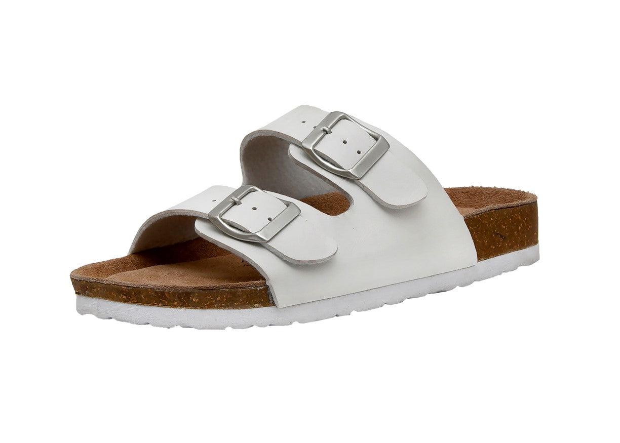Lane Jr Cork Footbed Sandal White Matt