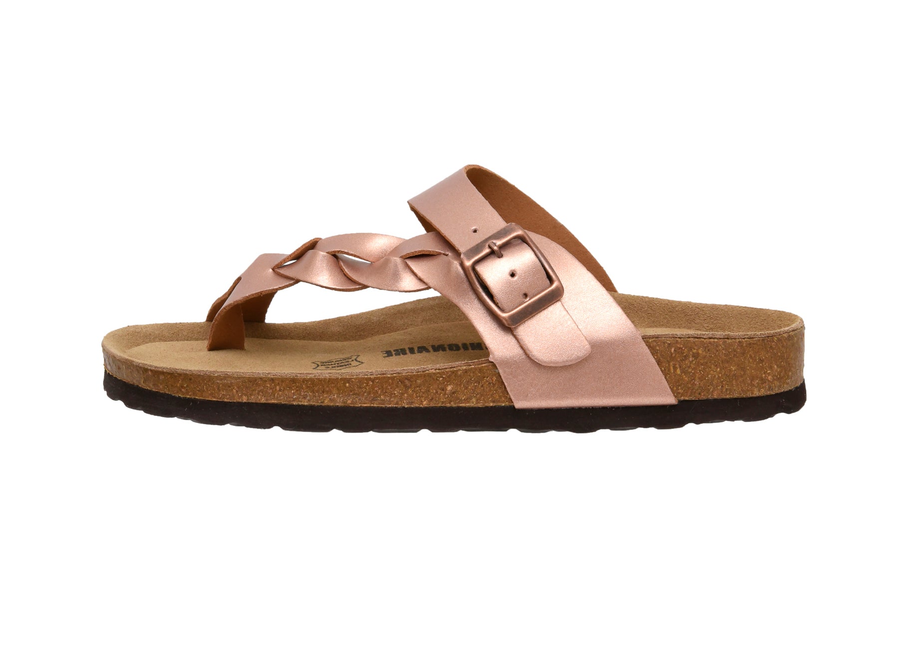 Libby Cork Footbed Thong Sandal Rose Gold