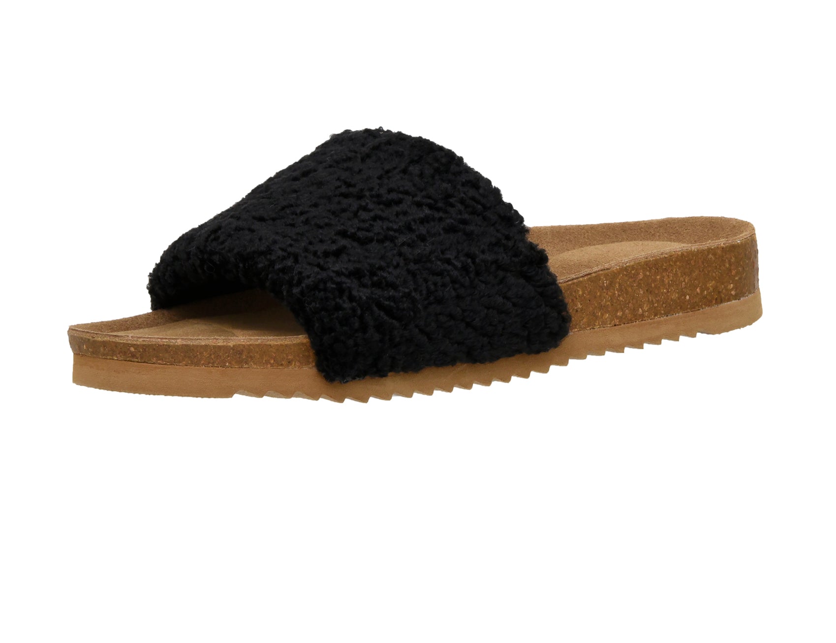 Lonie One Band Cork Footbed Sandal Black