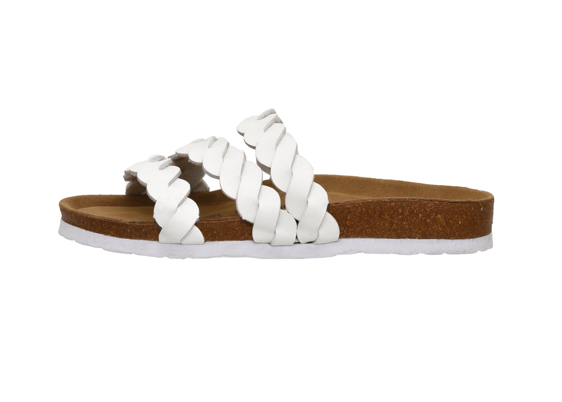 Lucy Cork Footbed Sandal White