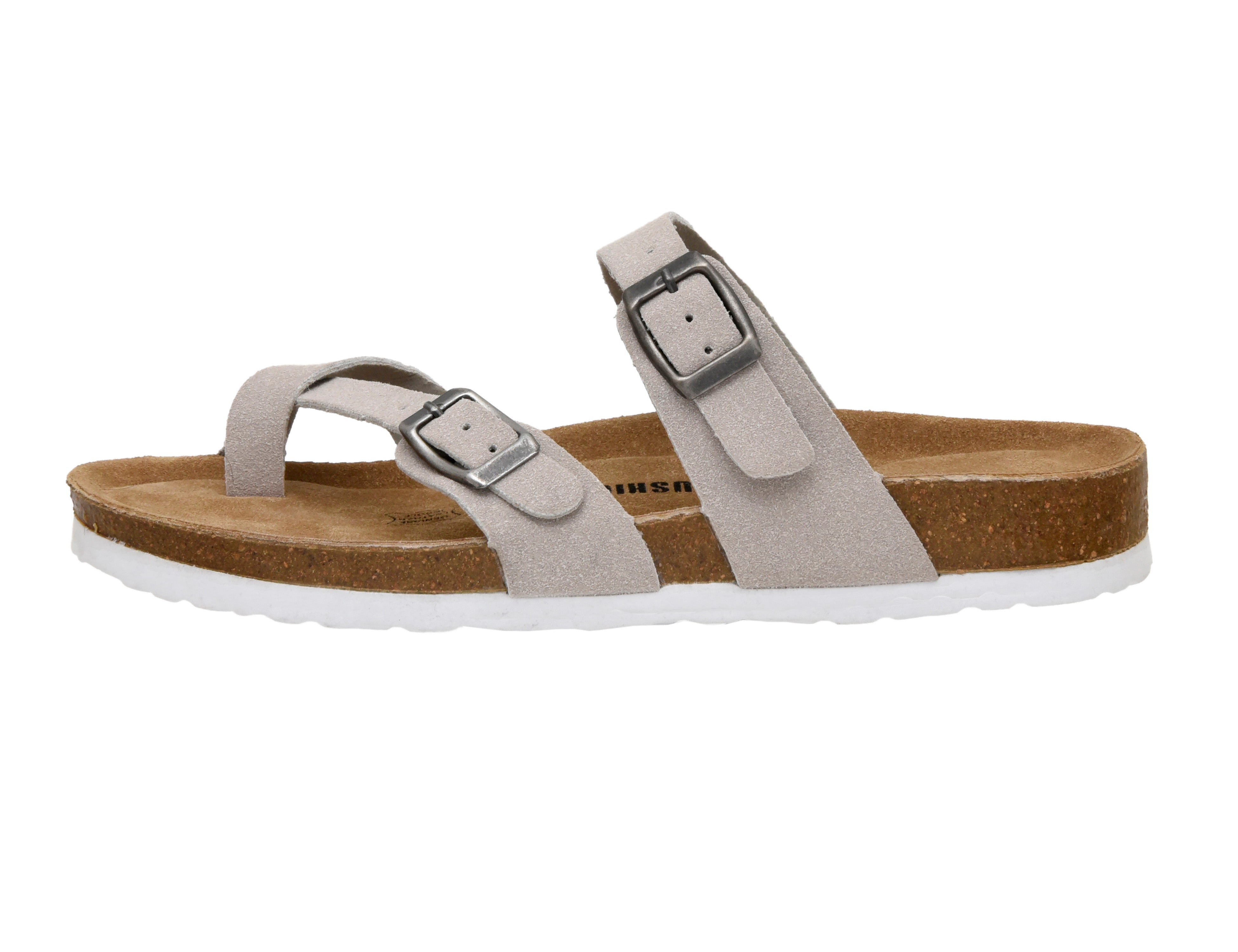 Luna Cork Footbed Sandal Suedes Stone Vegan Suede