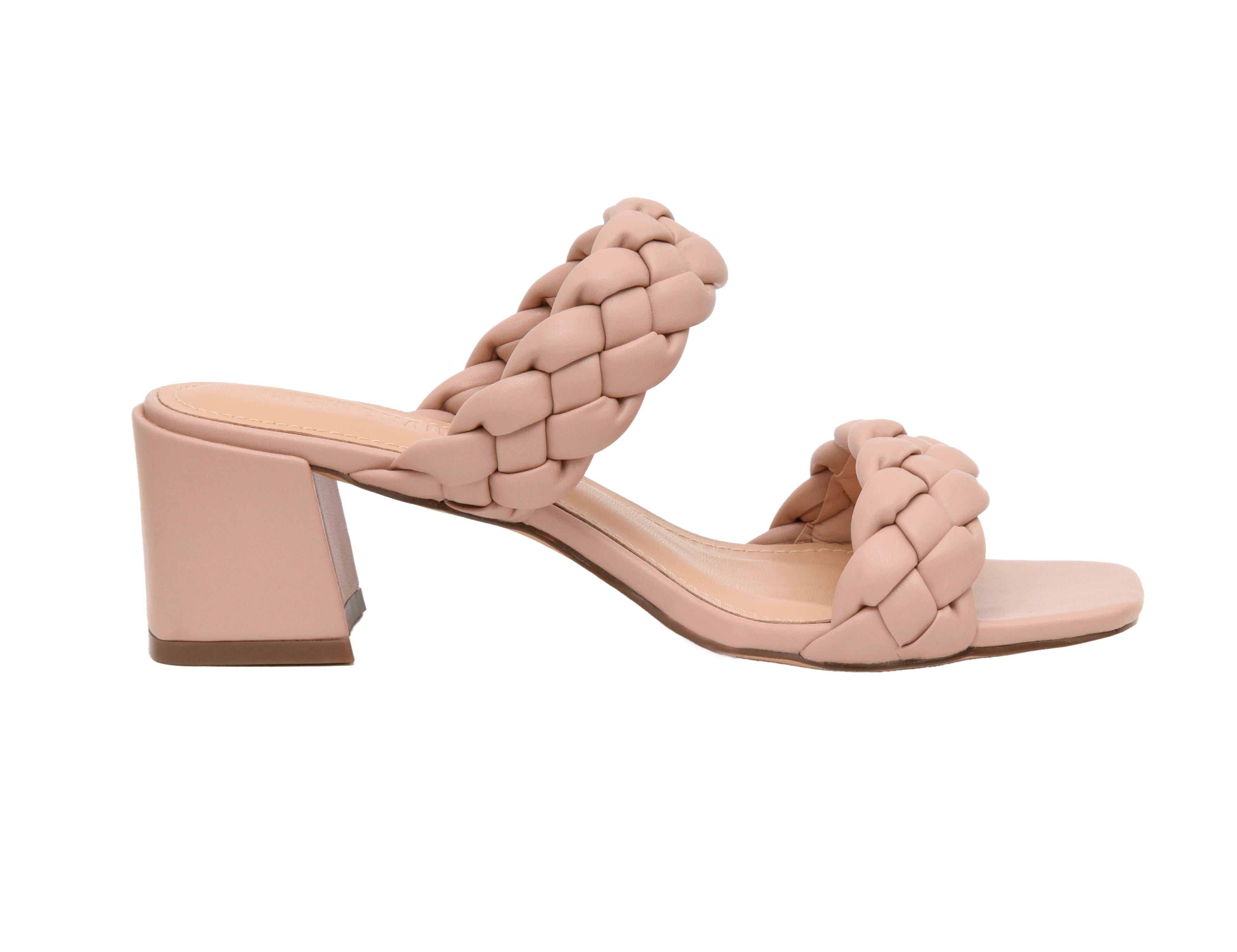 Onyx Braided Heel Sandal Nude