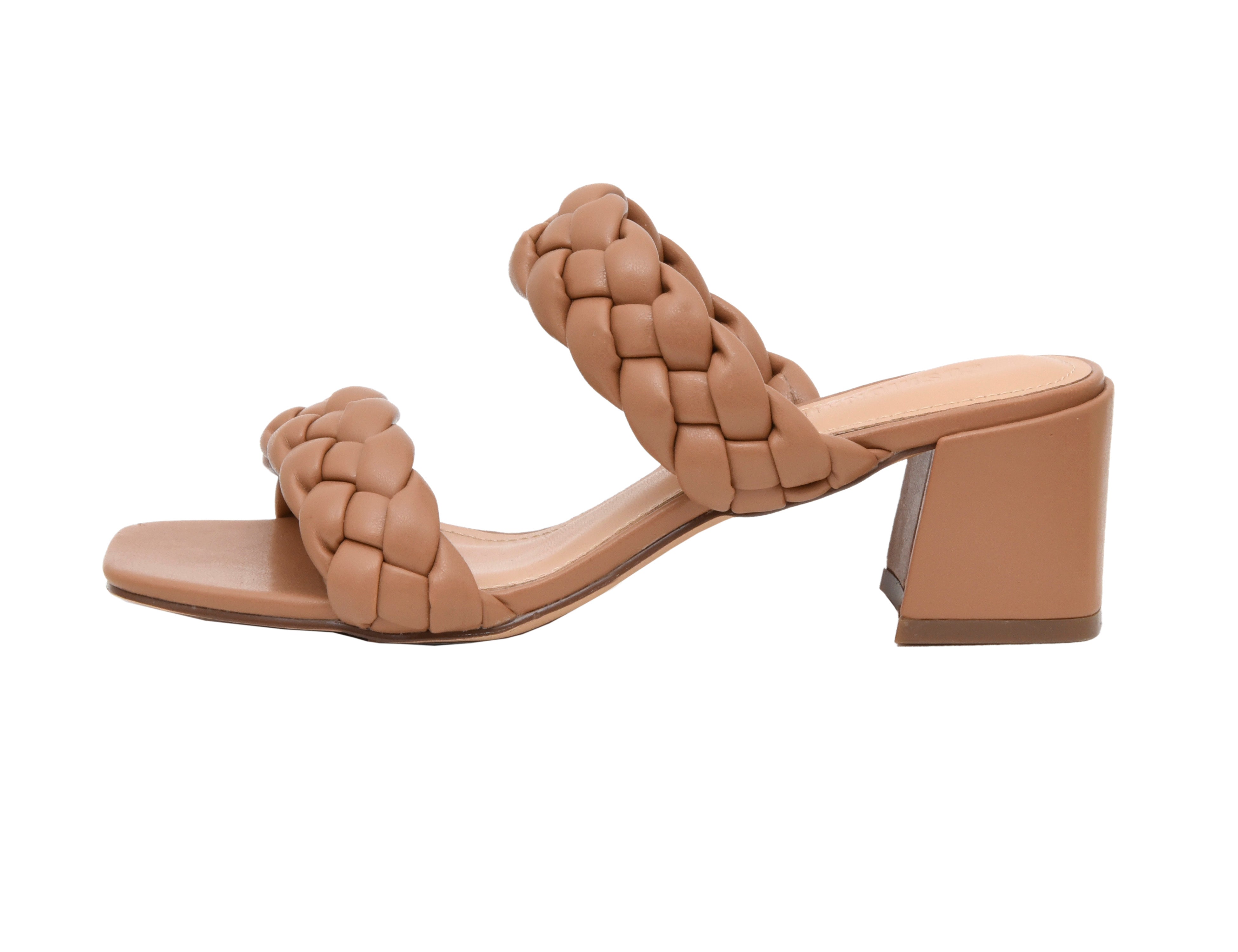 Onyx Braided Heel Sandal Tan