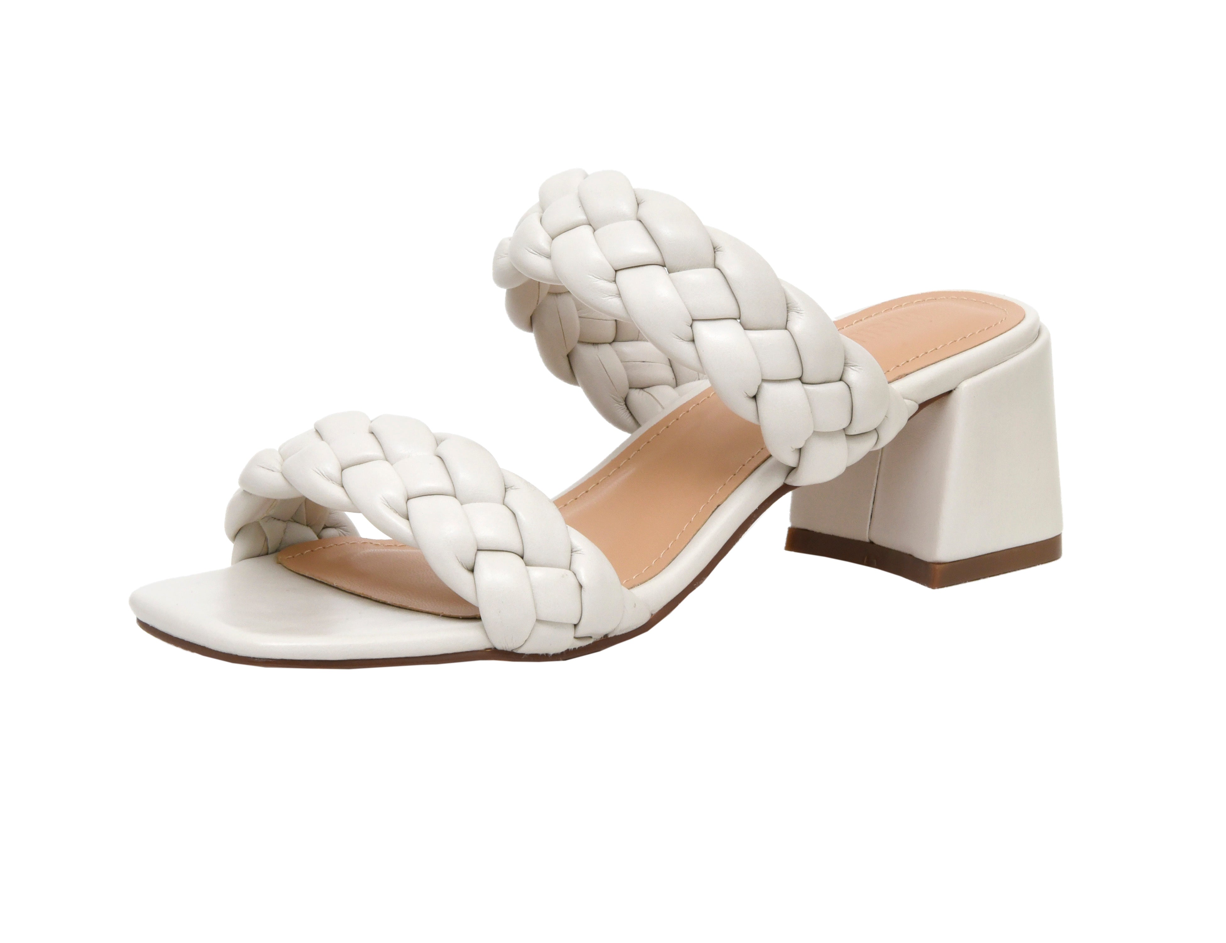 Onyx Braided Heel Sandal Ivory