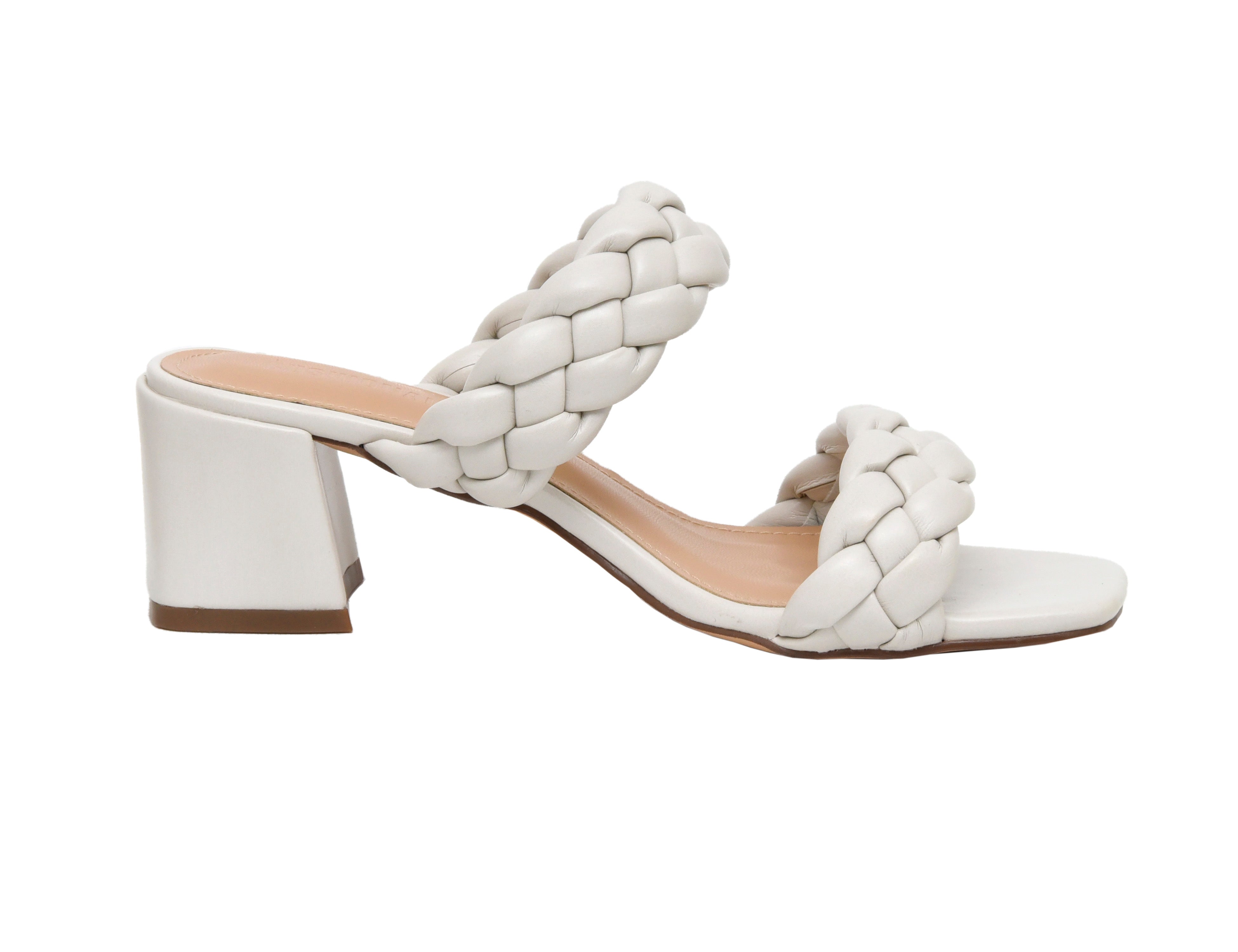 Onyx Braided Heel Sandal Ivory