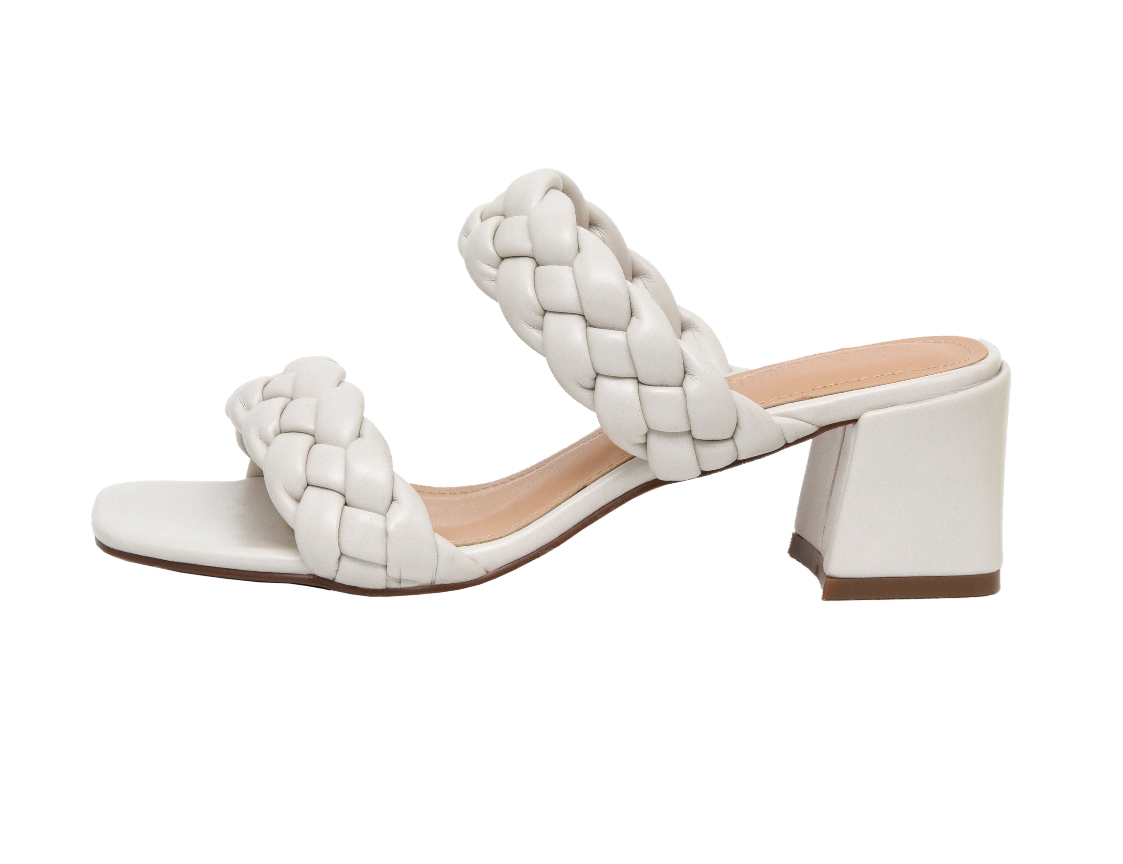 Onyx Braided Heel Sandal Ivory