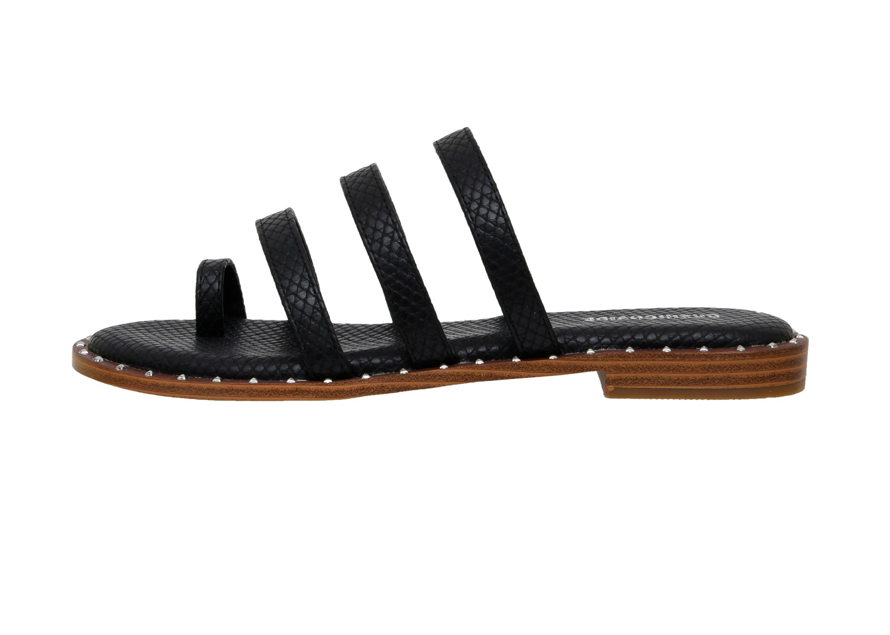 Tess Triple Band Slide Sandal Black
