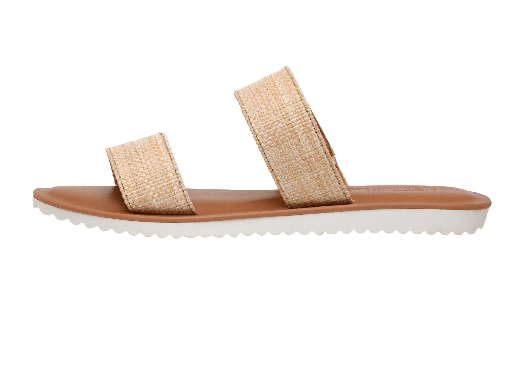 Vera Two Band Slide Sandal Raffia