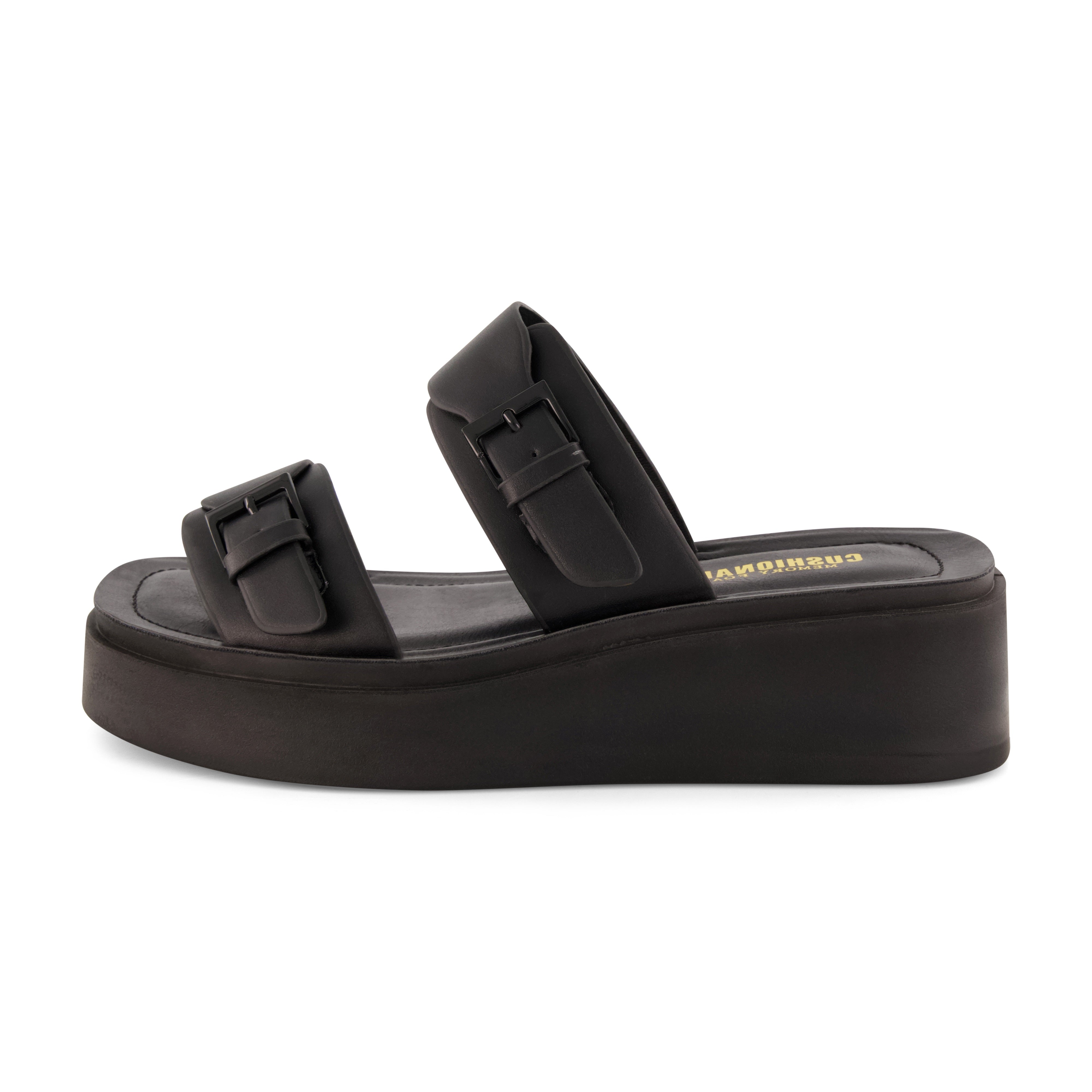 Planet Two Band Platform Sandal Black
