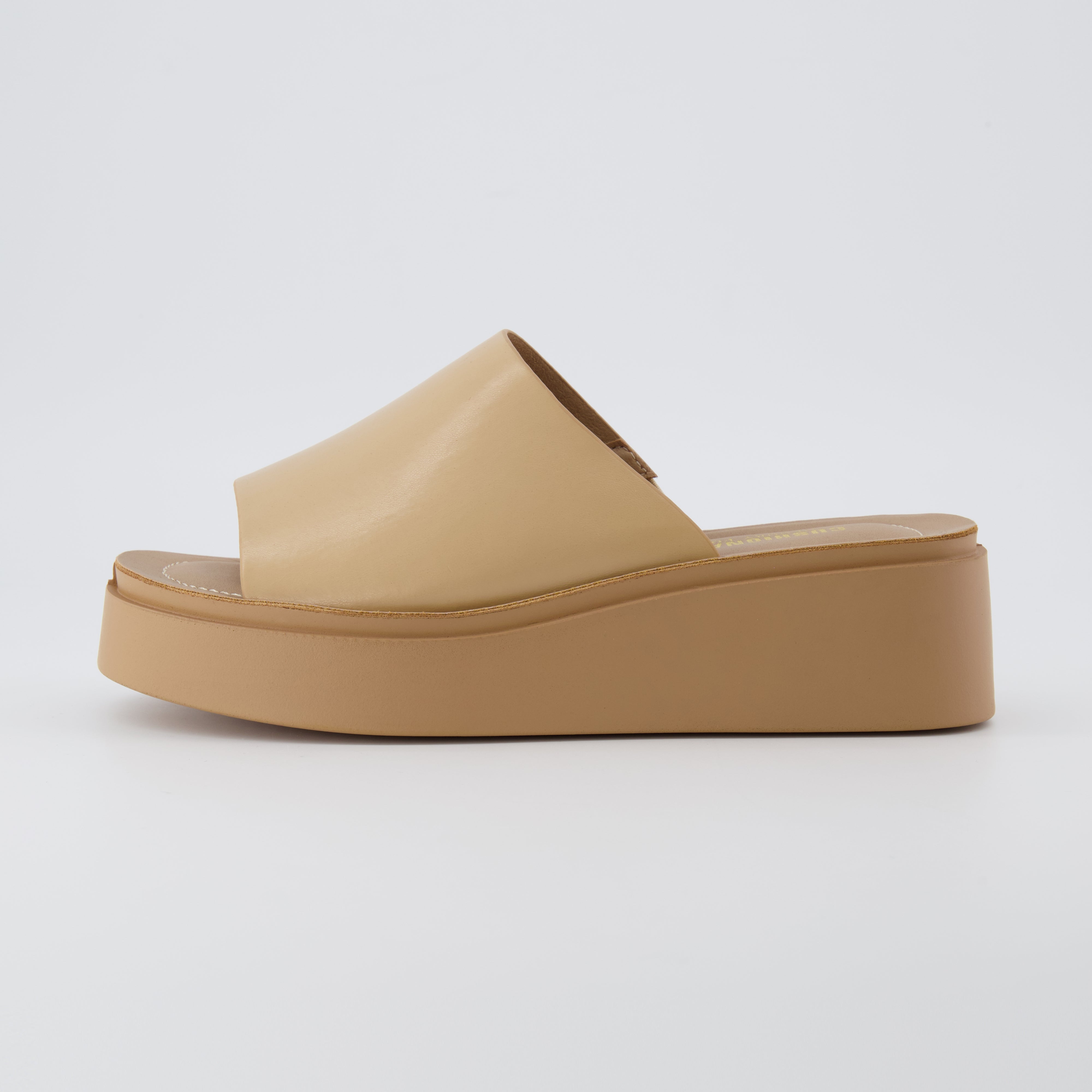 Play One Band Platform Sandals Tan
