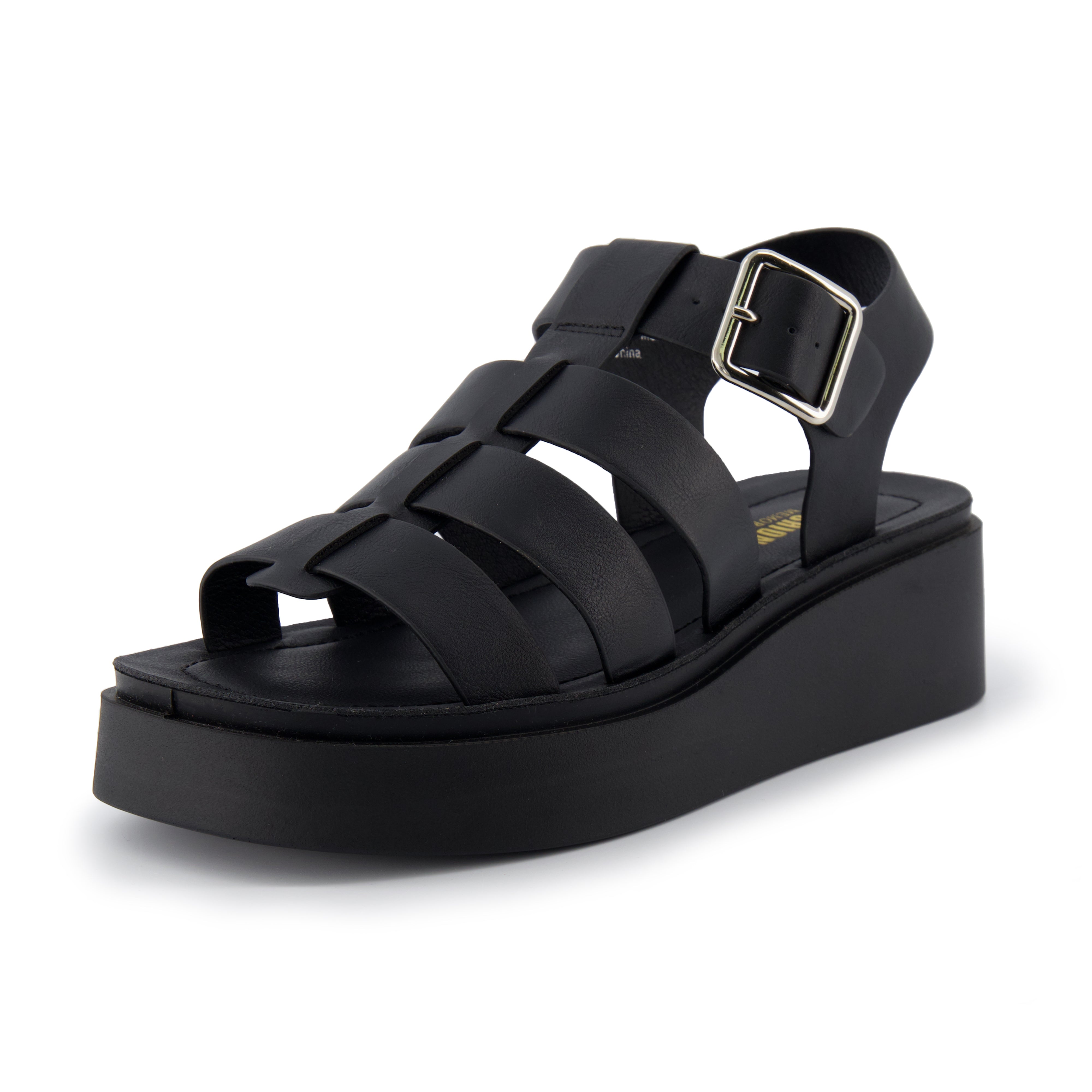 Poppy Fisherman Platform Sandals Black