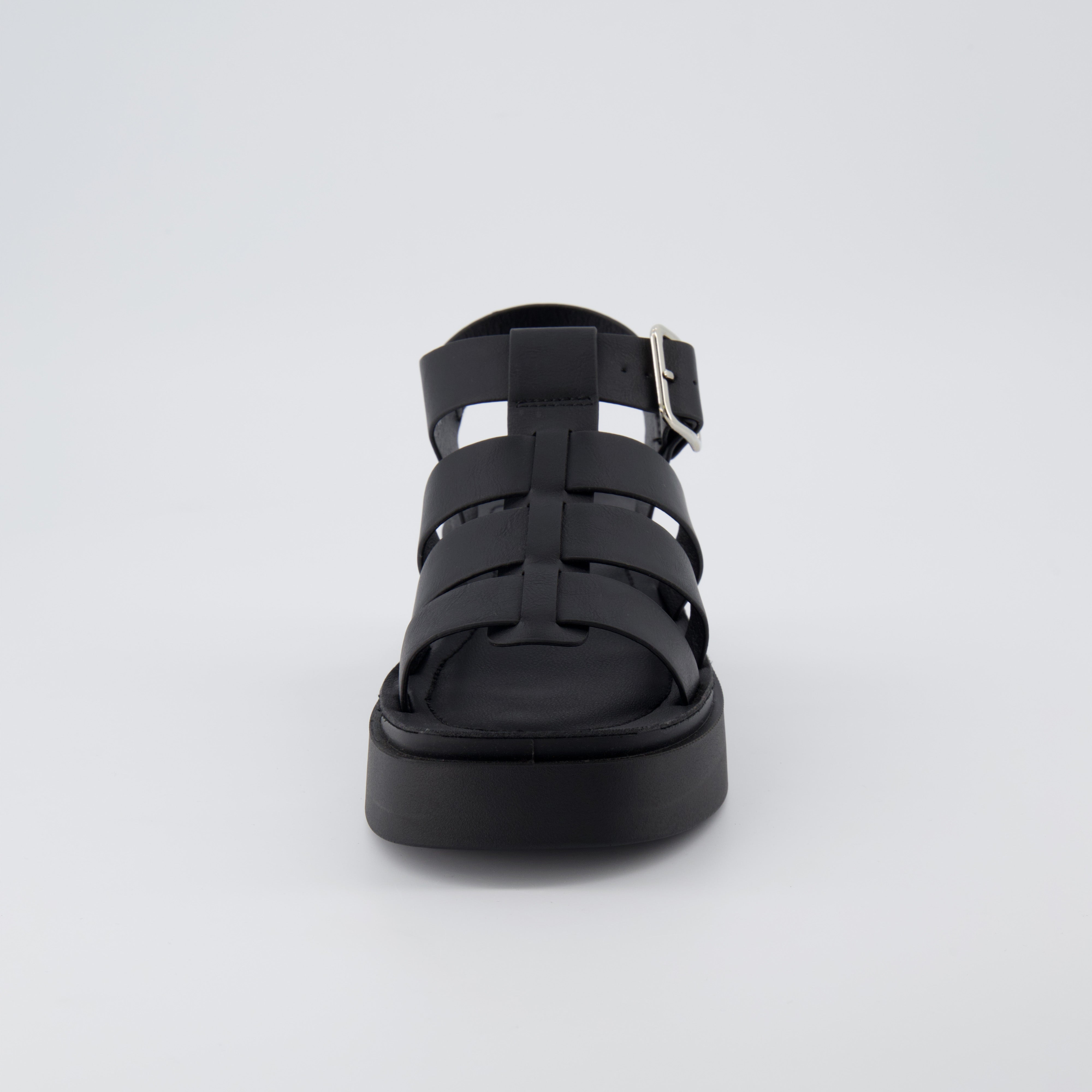 Poppy Fisherman Platform Sandals Black