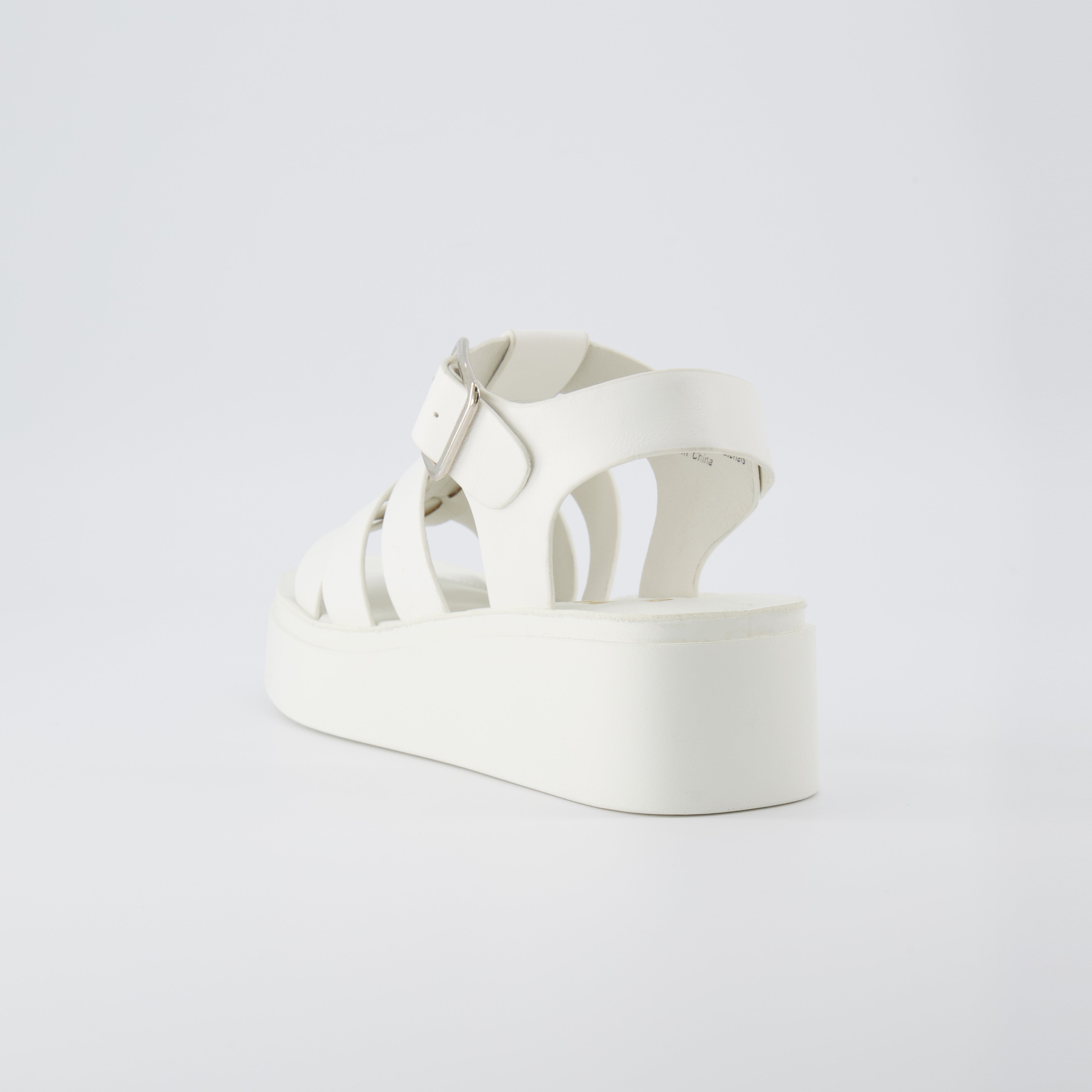 Poppy Fisherman Platform Sandals White