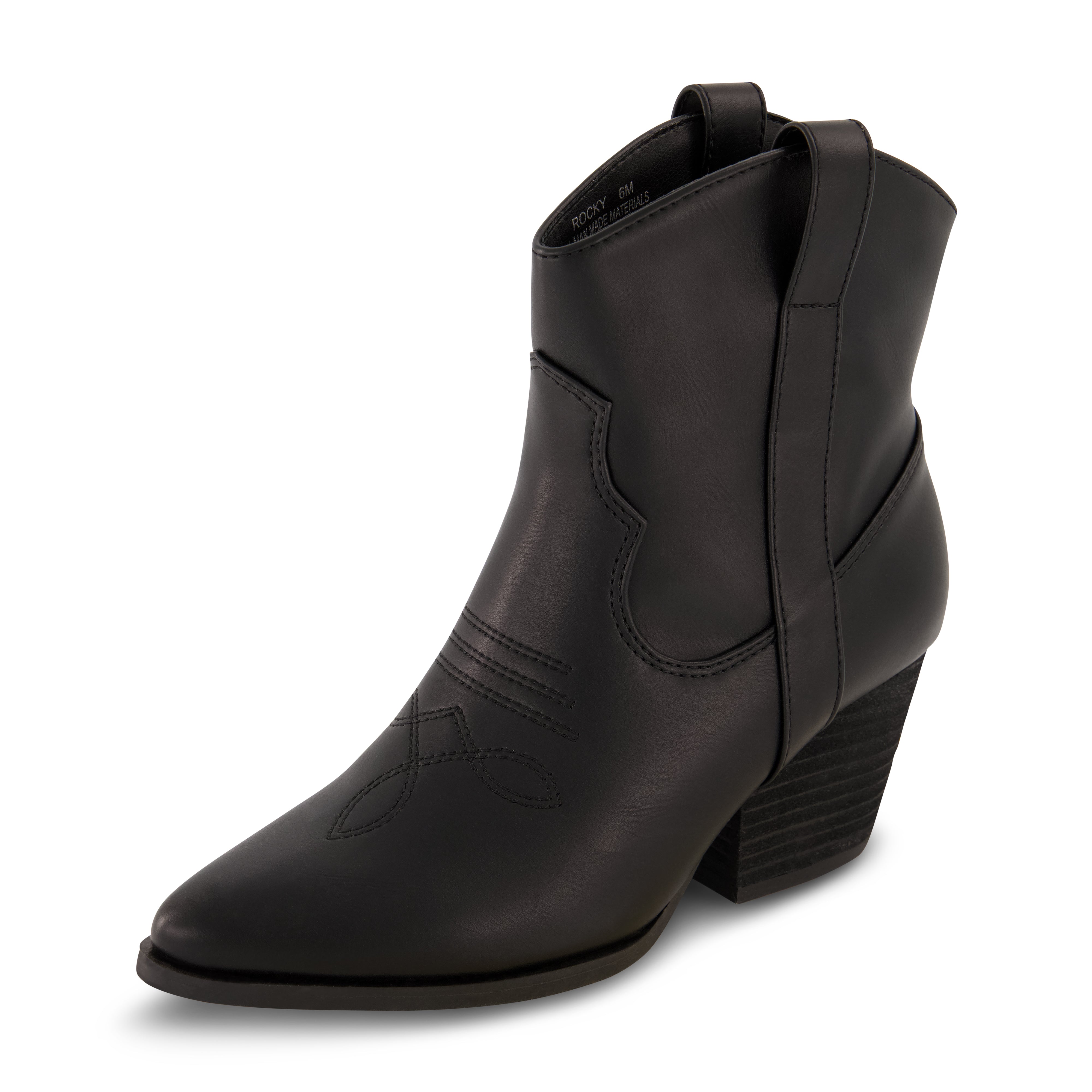 Rocky Western Stacked Heel Boot Black