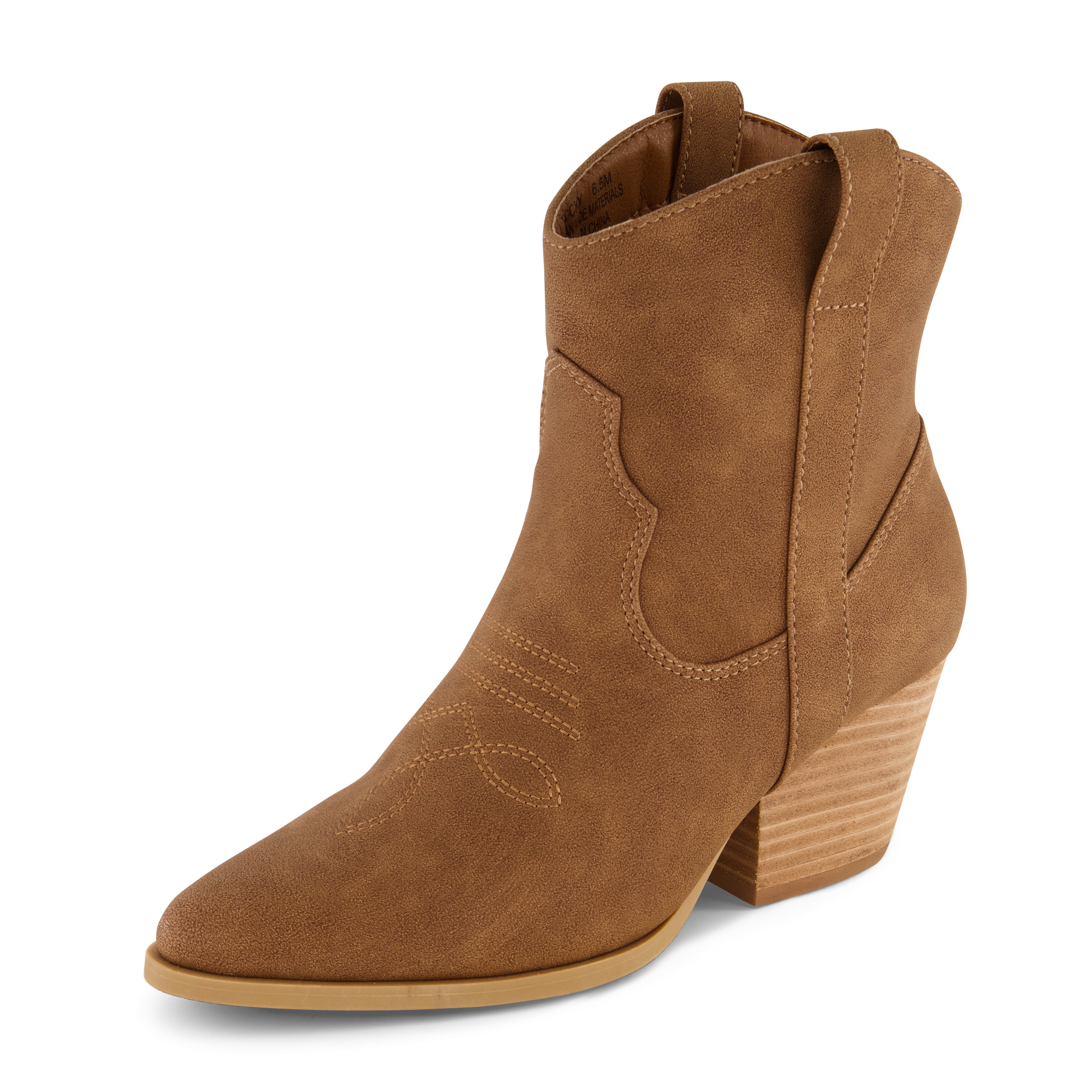 Rocky Western Stacked Heel Boot Tan