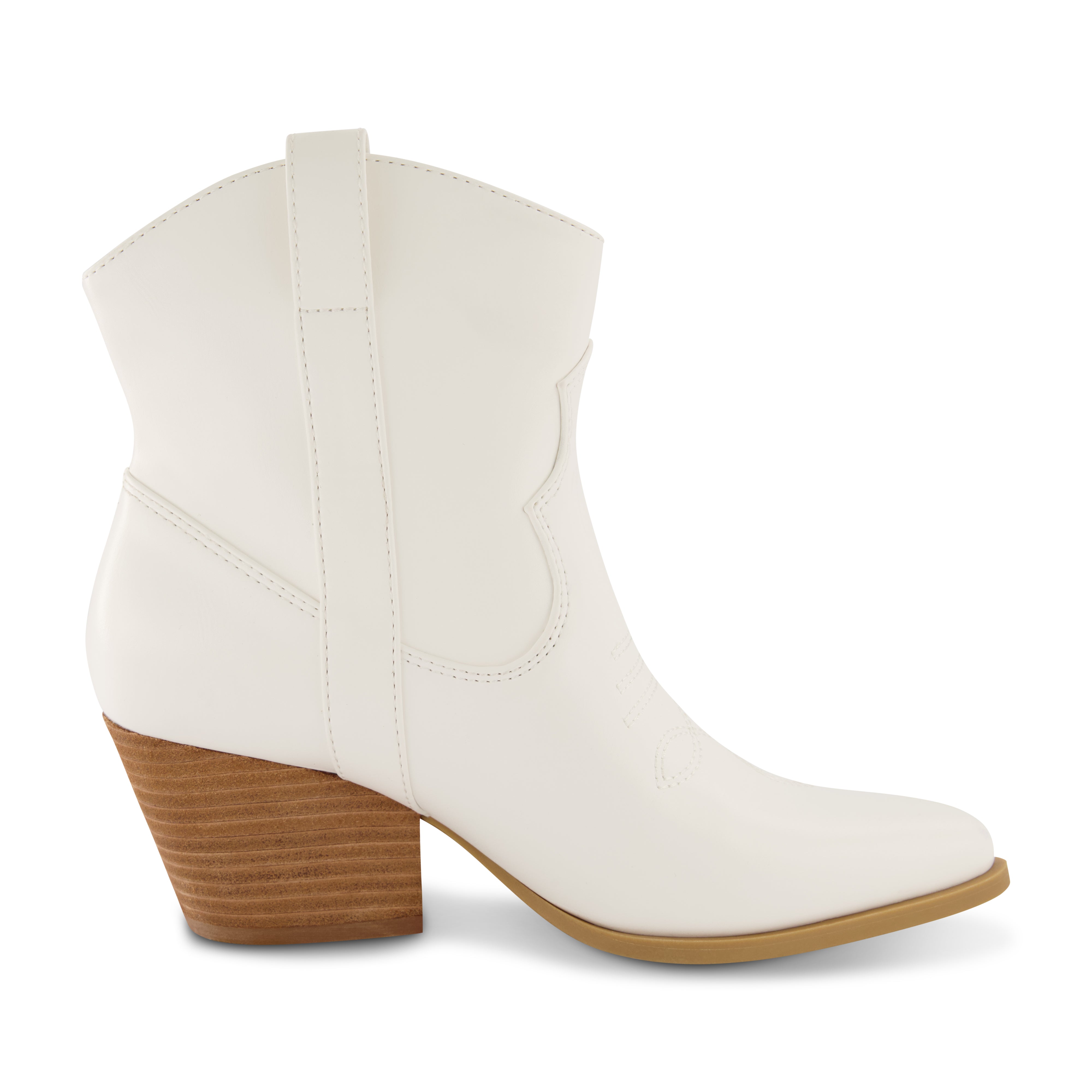 Rocky Western Stacked Heel Boot White
