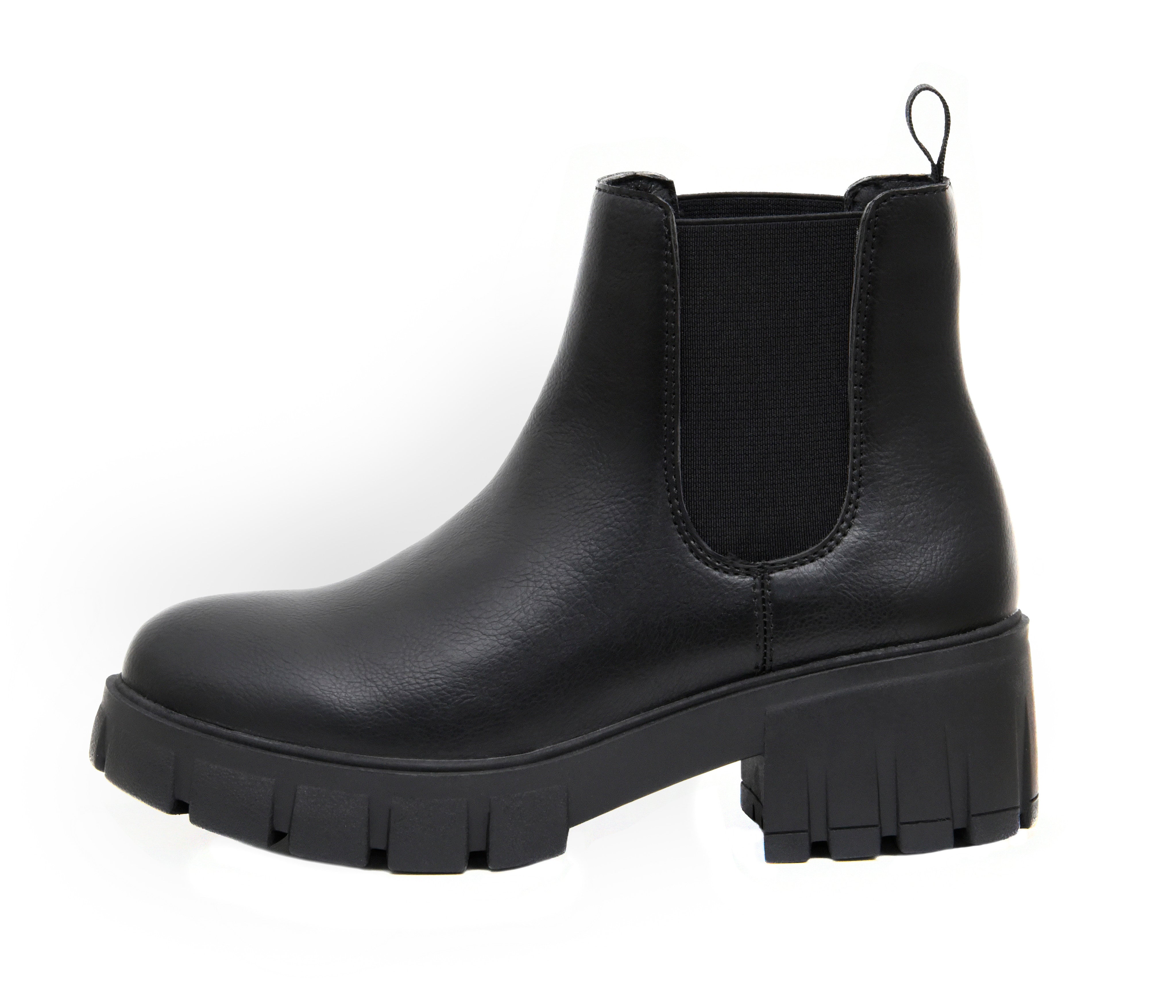 Sasha Lug Sole Chelsea Boot Black