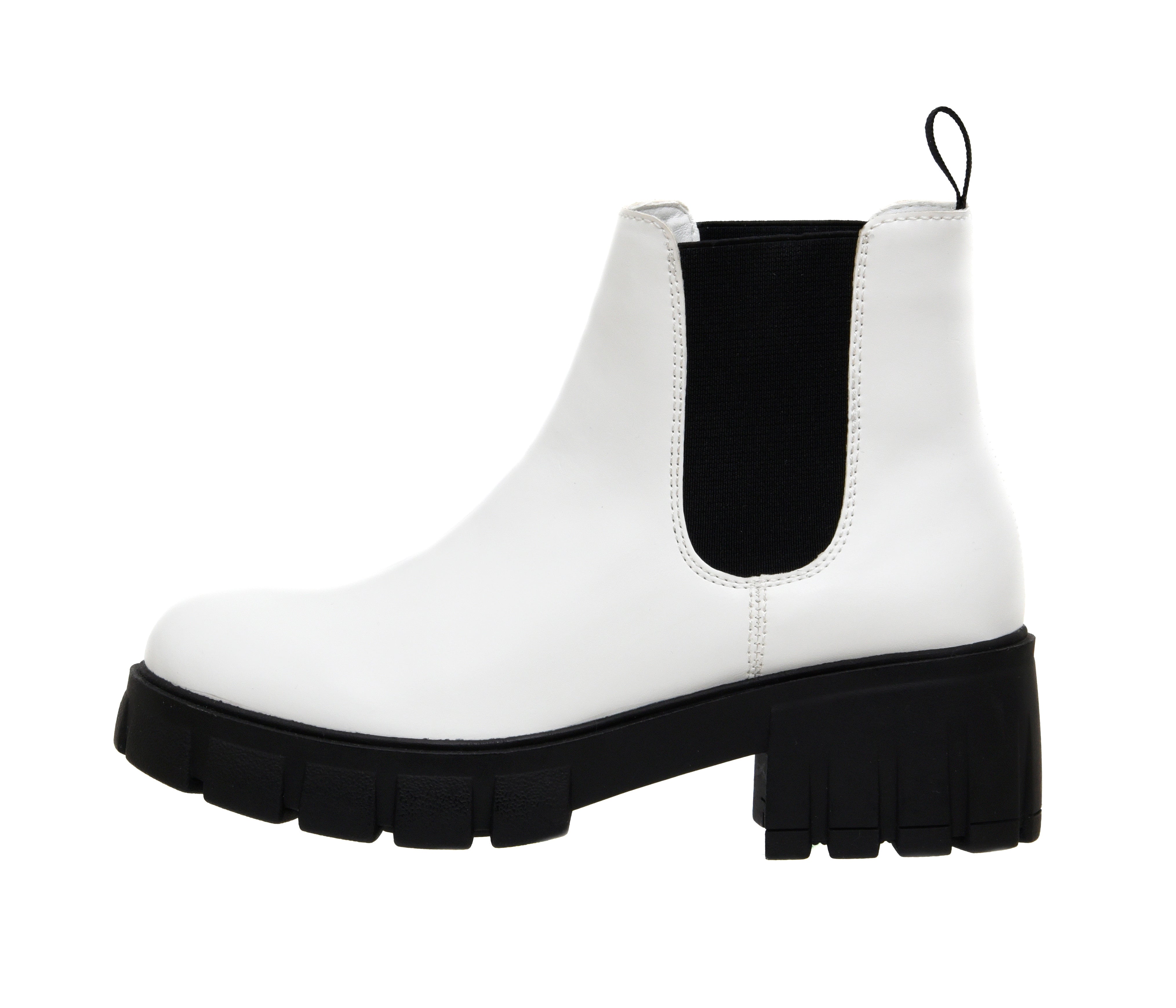 Sasha Lug Sole Chelsea Boot White