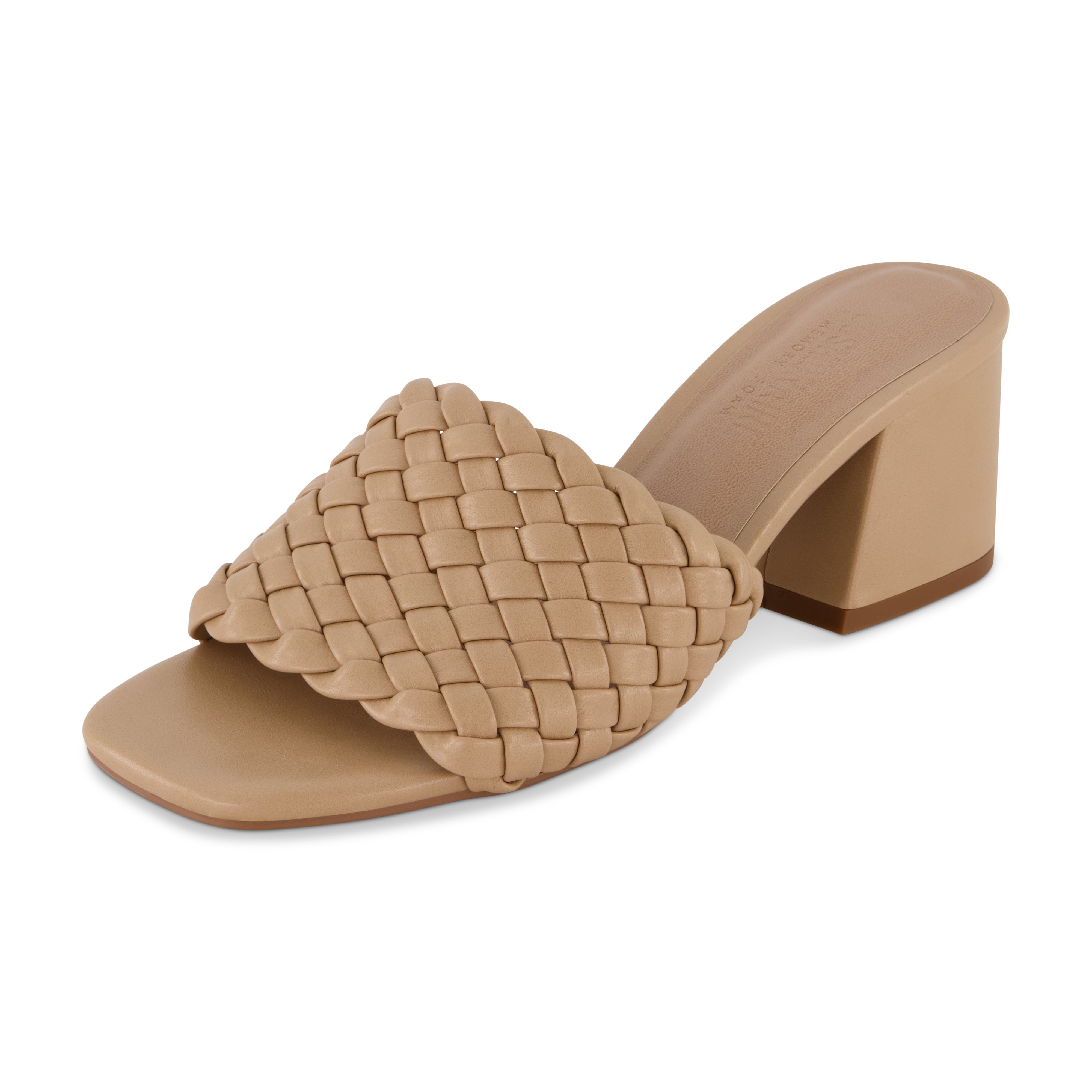 Tasha Woven Block Heel Sandal Beige