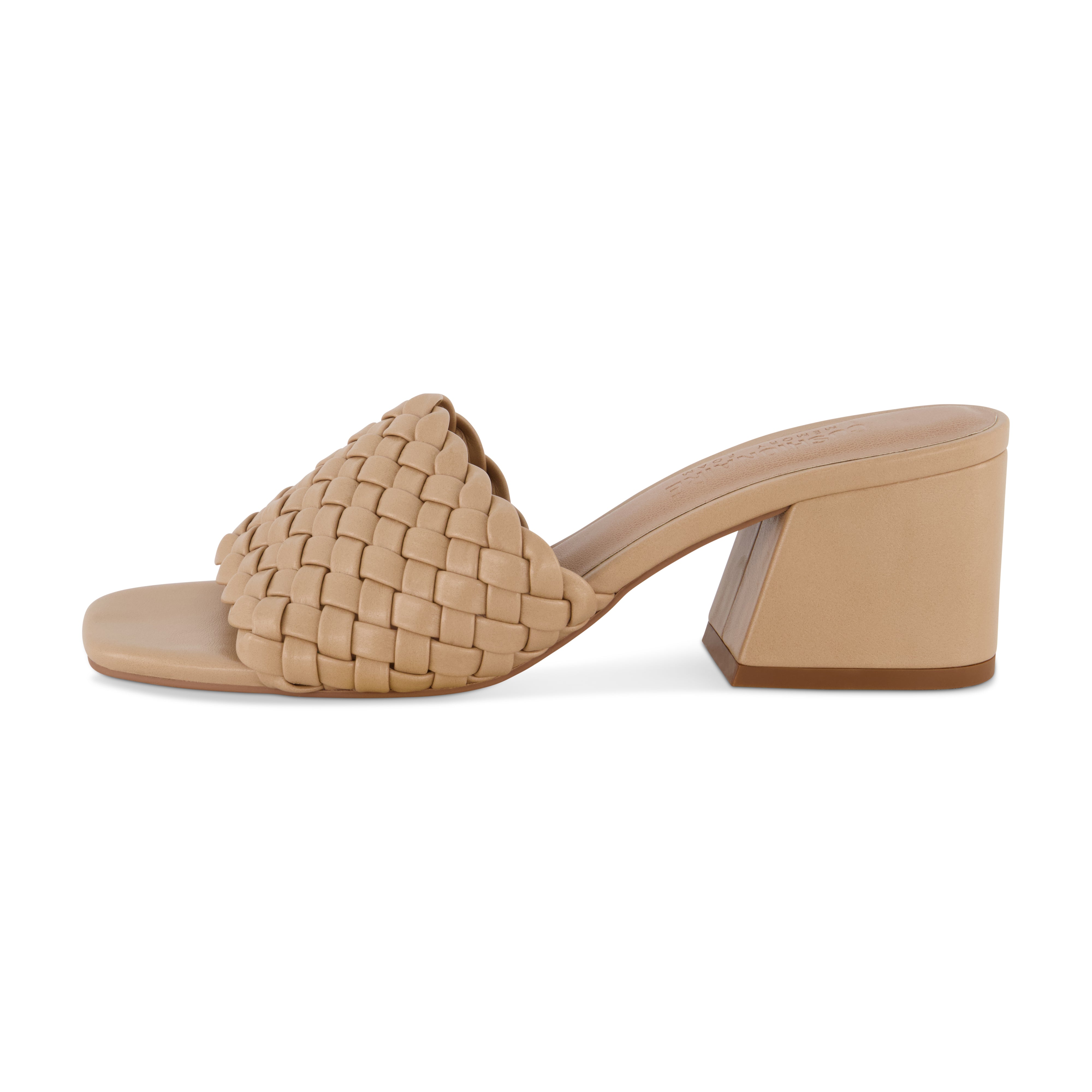 Tasha Woven Block Heel Sandal Beige