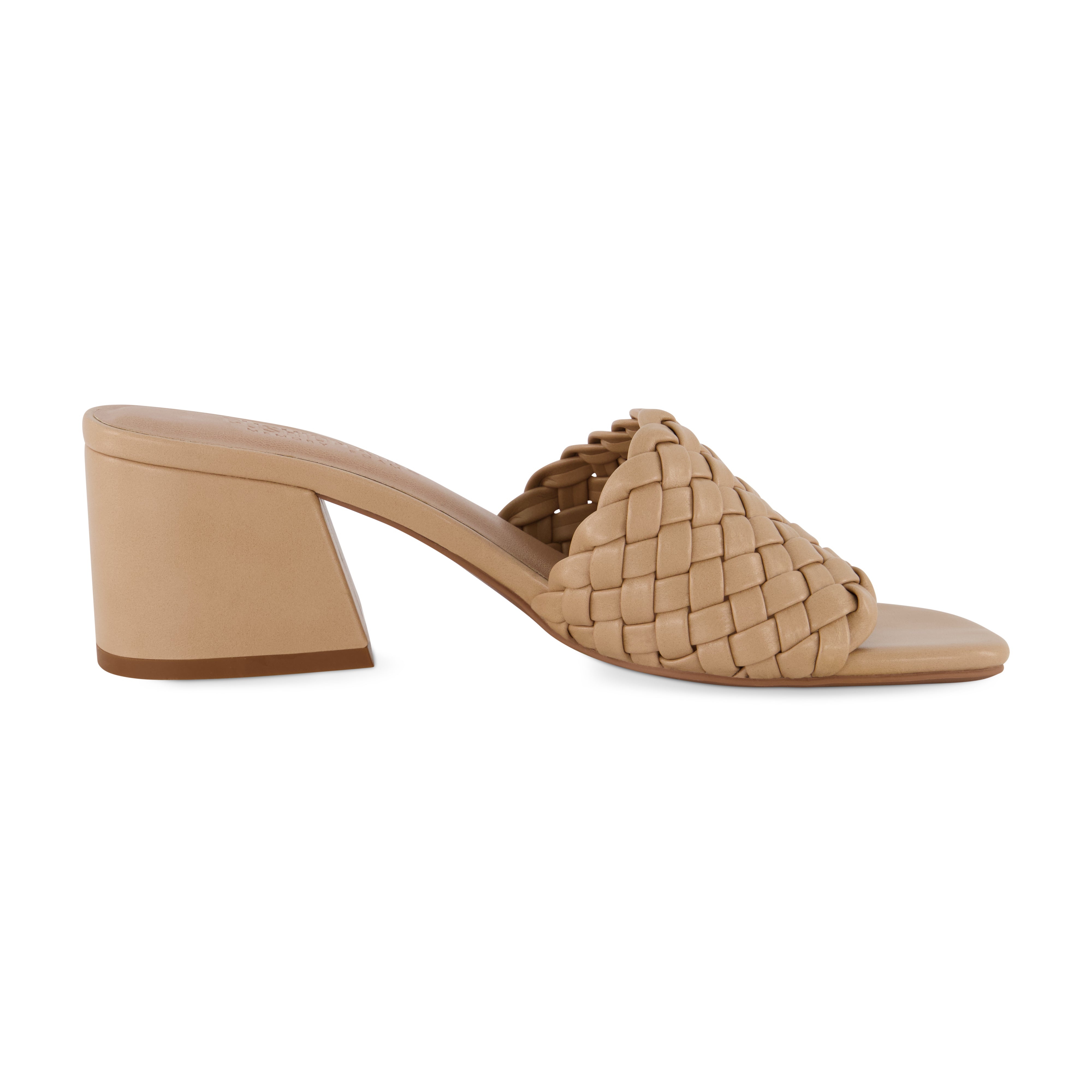 Tasha Woven Block Heel Sandal Beige