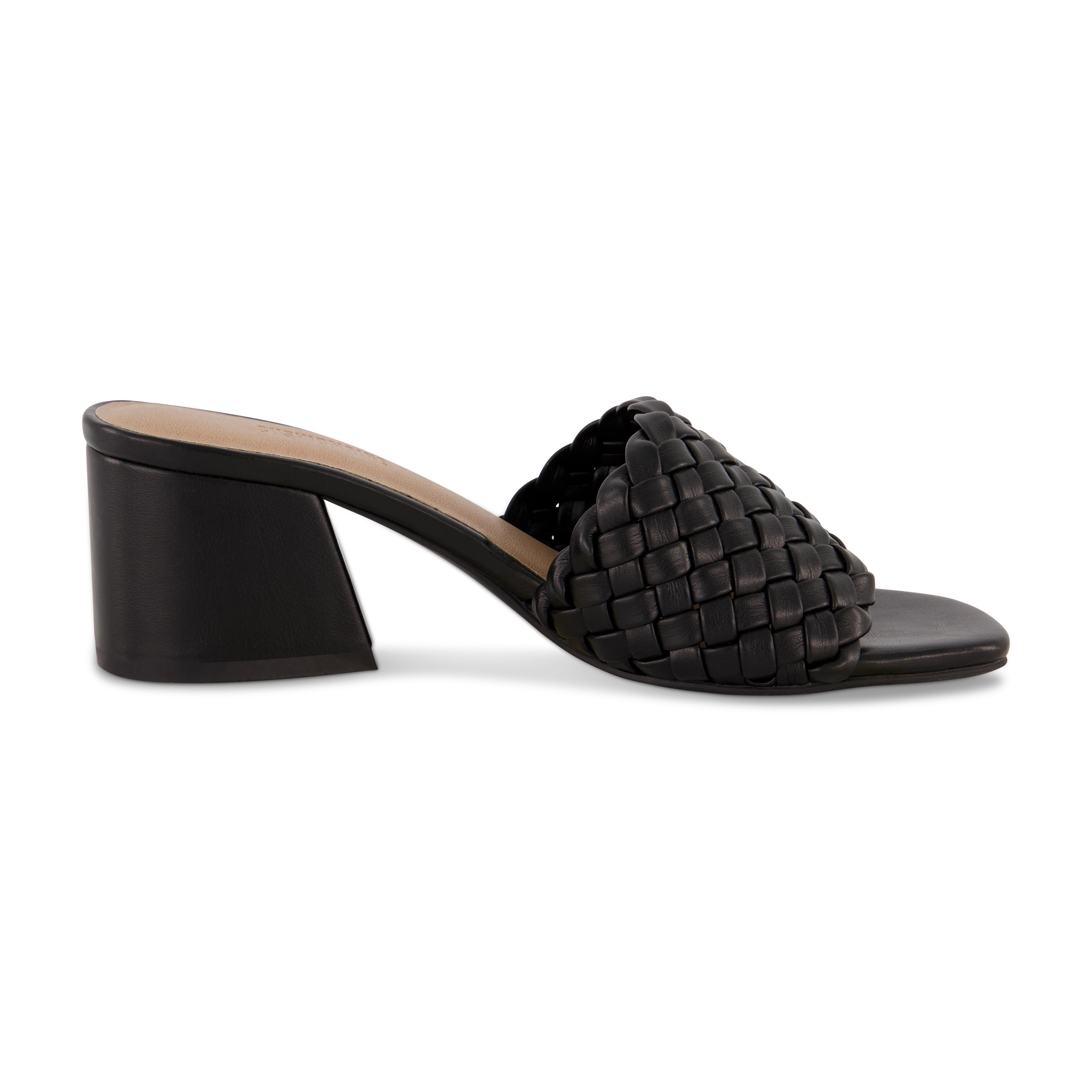 Tasha Woven Block Heel Sandal Black