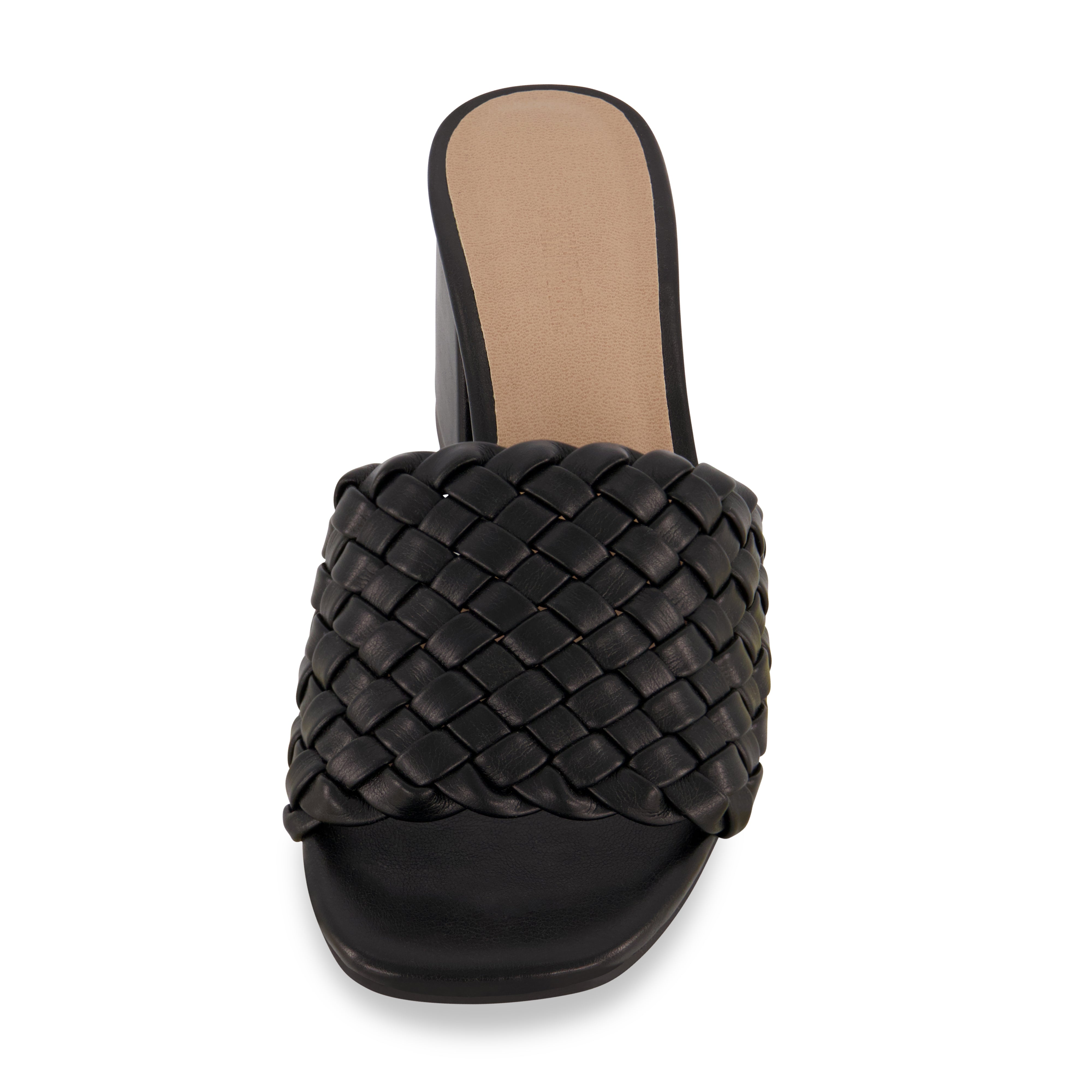 Tasha Woven Block Heel Sandal Black