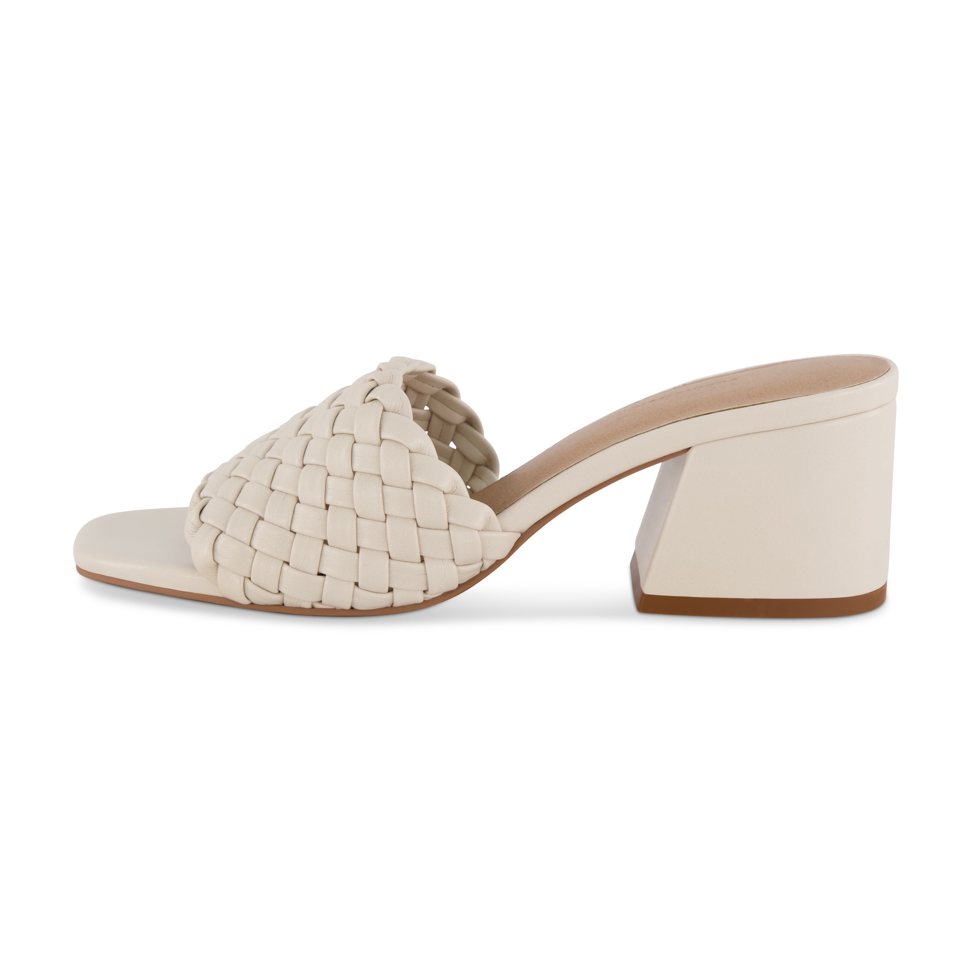 Tasha Woven Block Heel Sandal Ivory