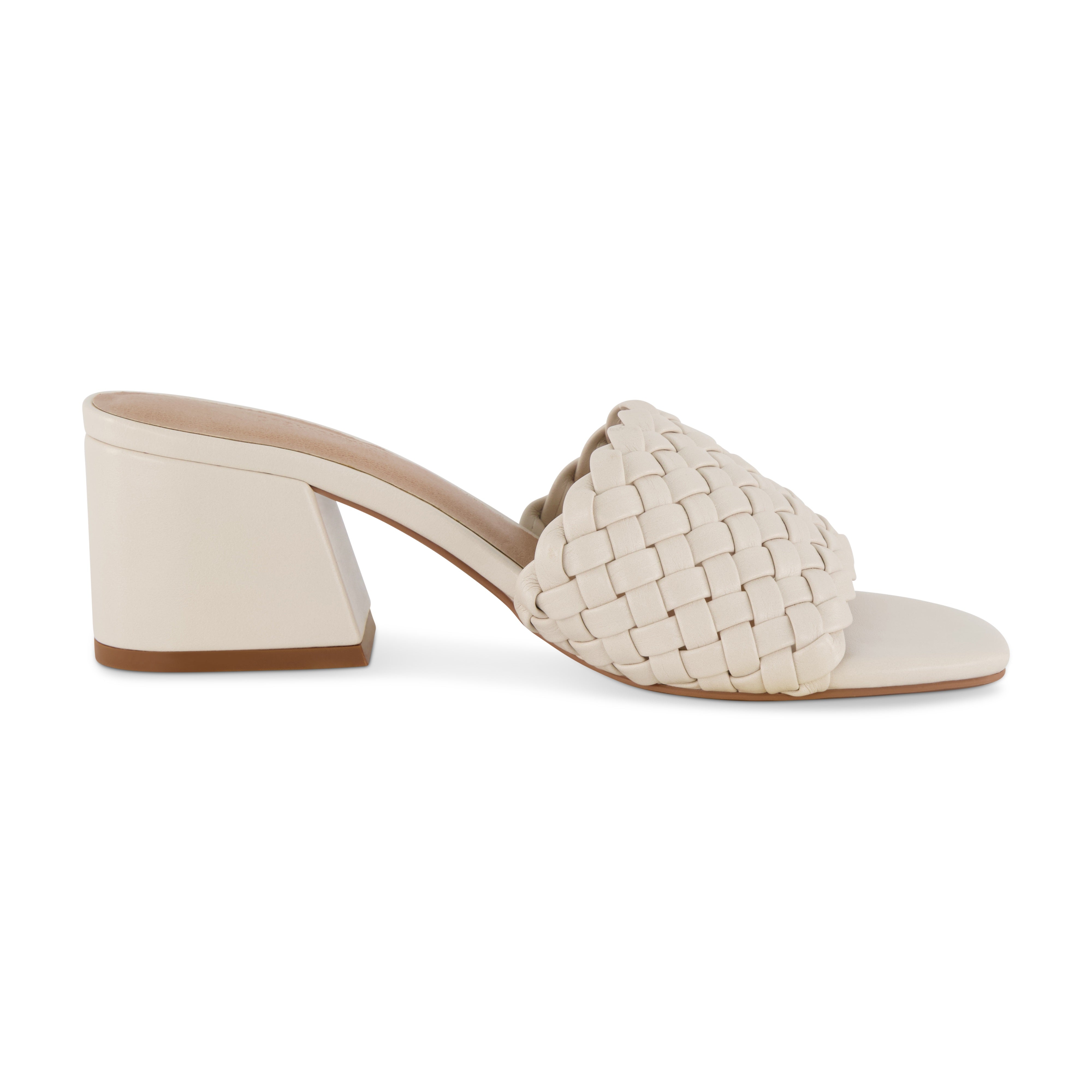 Tasha Woven Block Heel Sandal Ivory