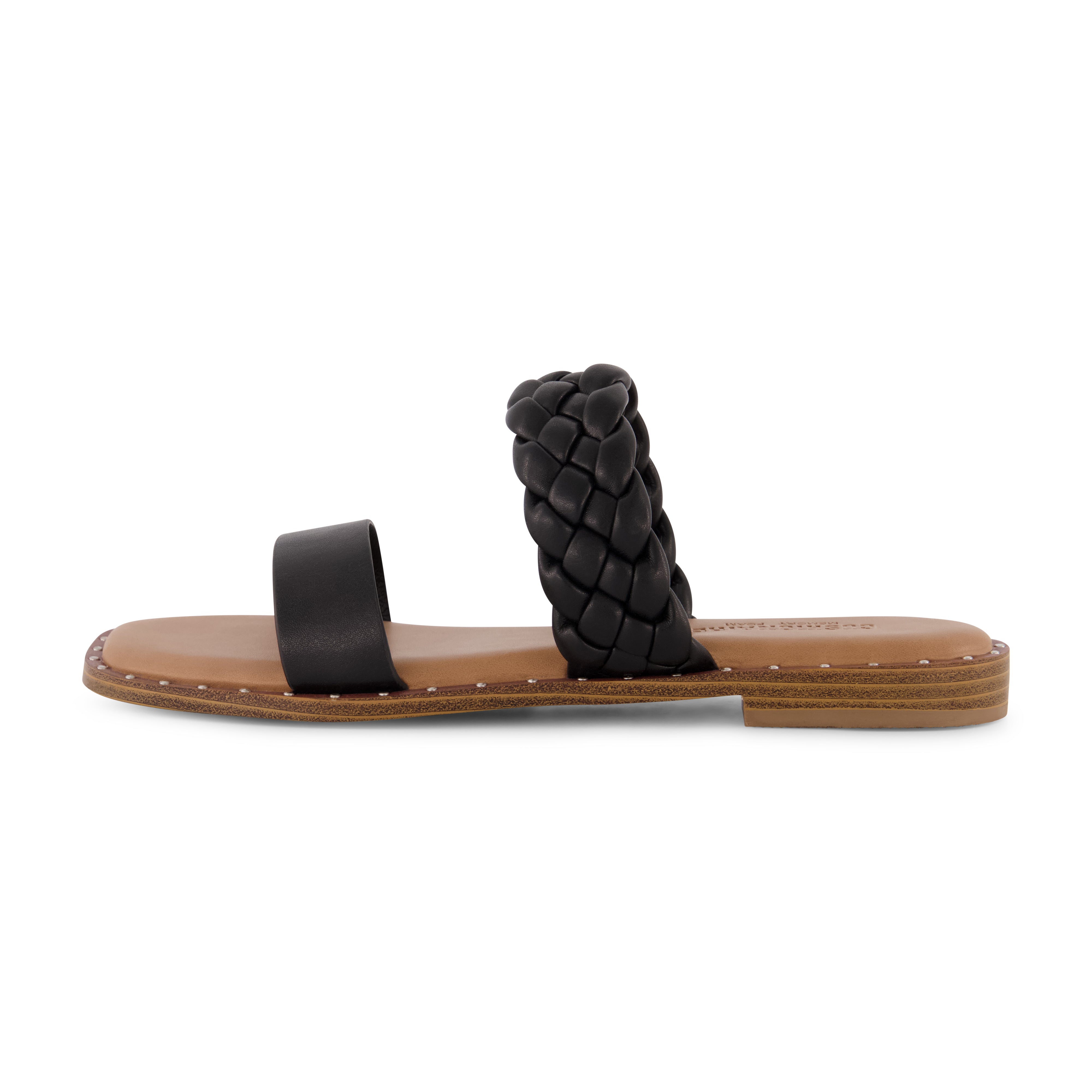 Varro Braided Two Band Sandal Black