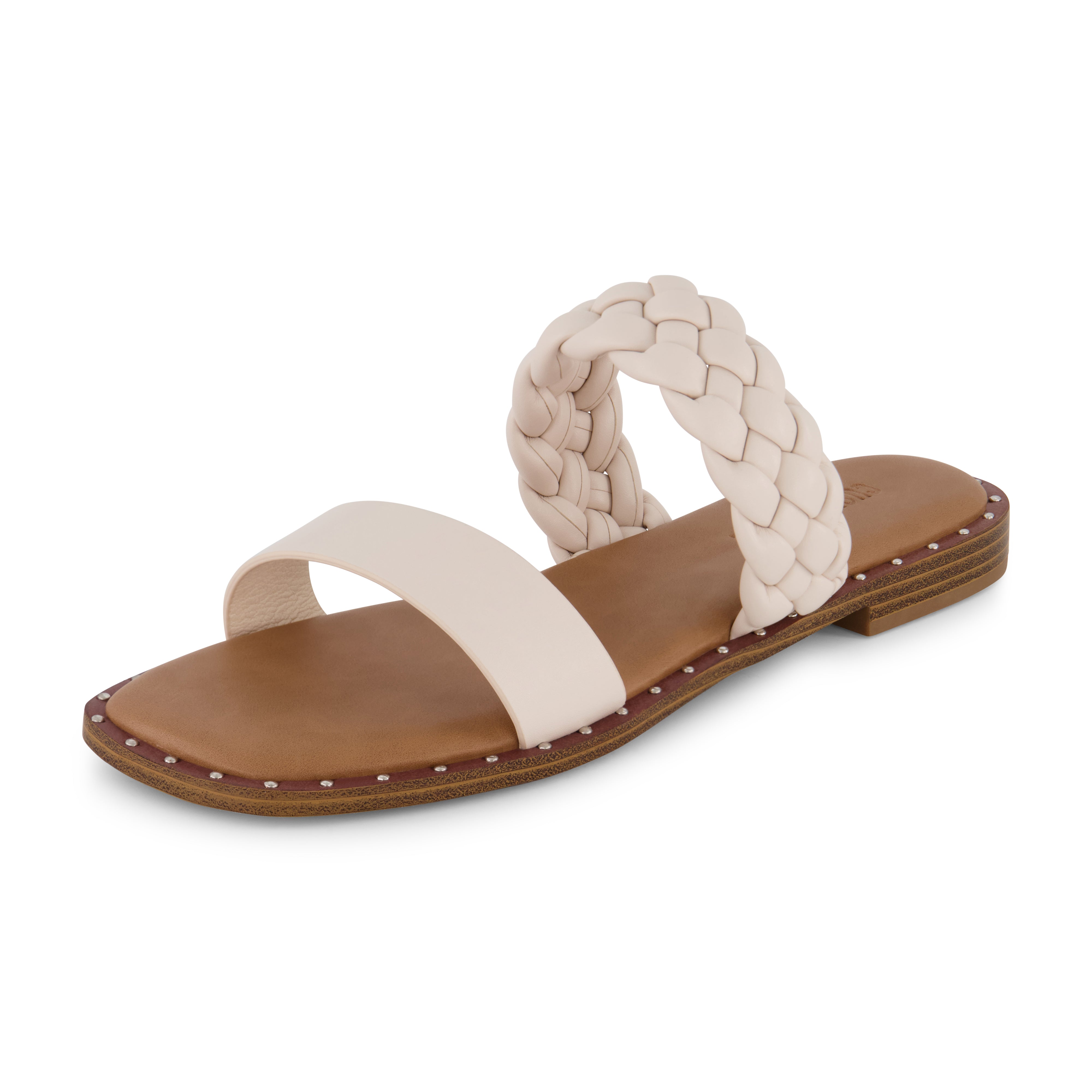 Varro Braided Two Band Sandal Cream