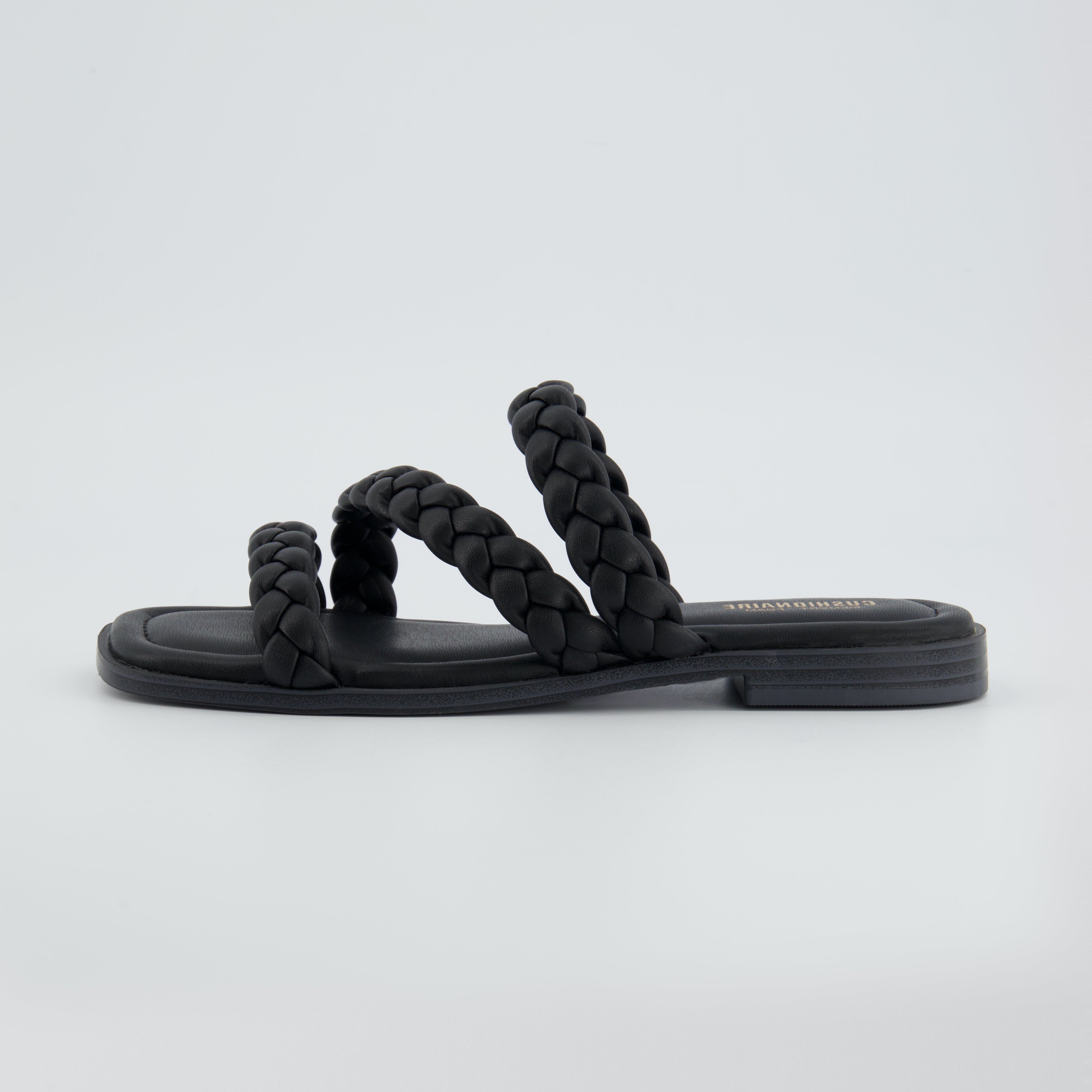 Venice Braided Slide Sandals Black