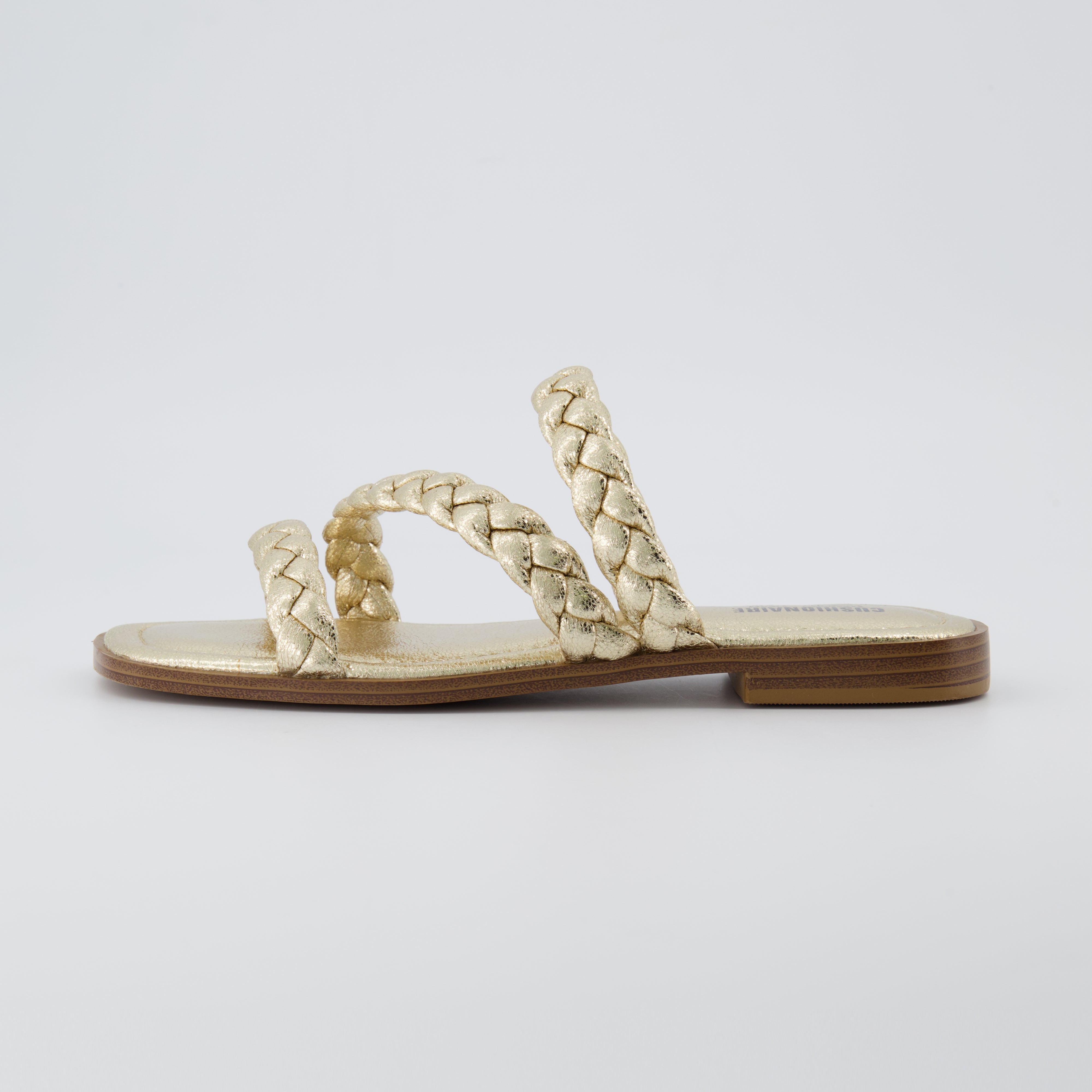 Venice Braided Slide Sandals Champagne