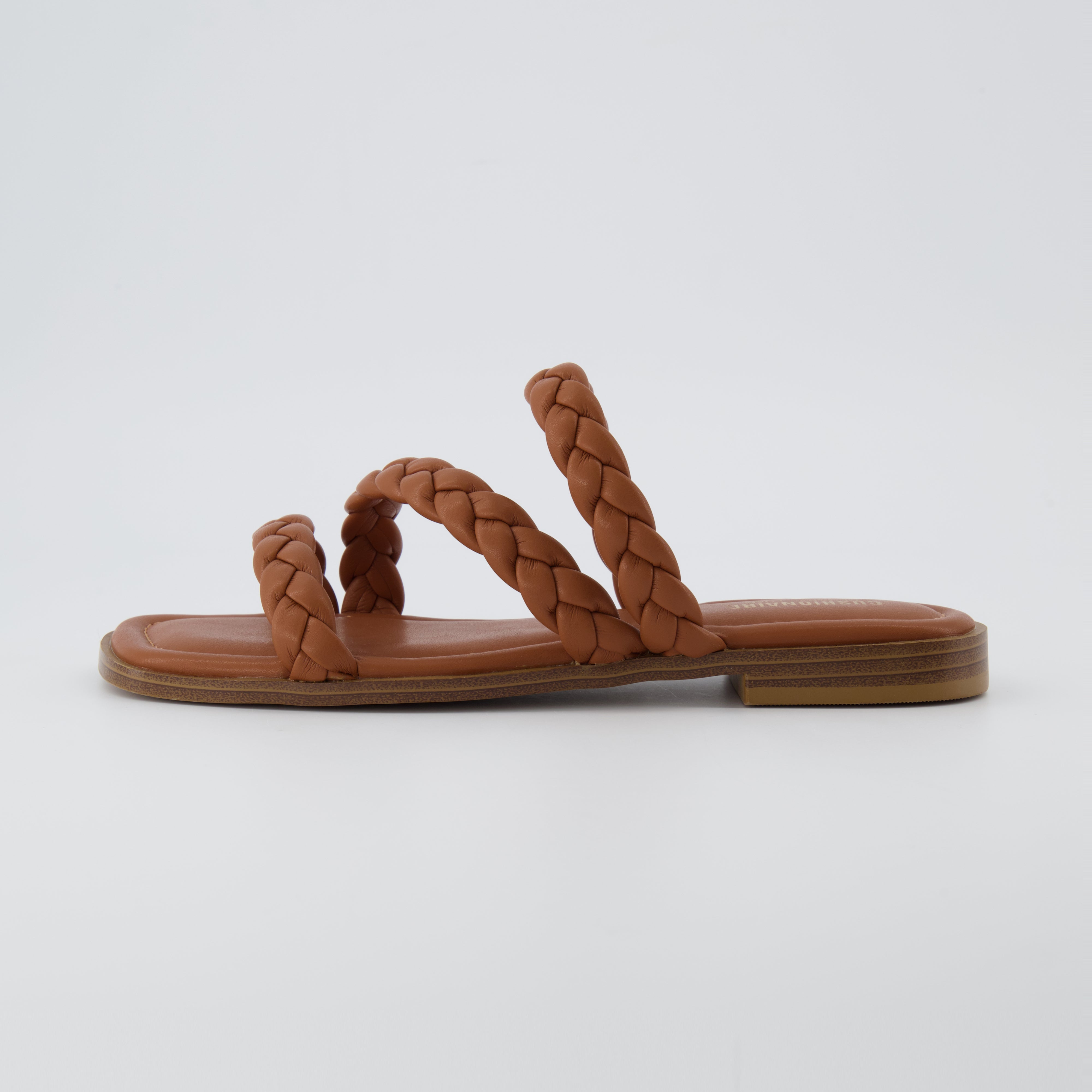 Venice Braided Slide Sandals Cognac